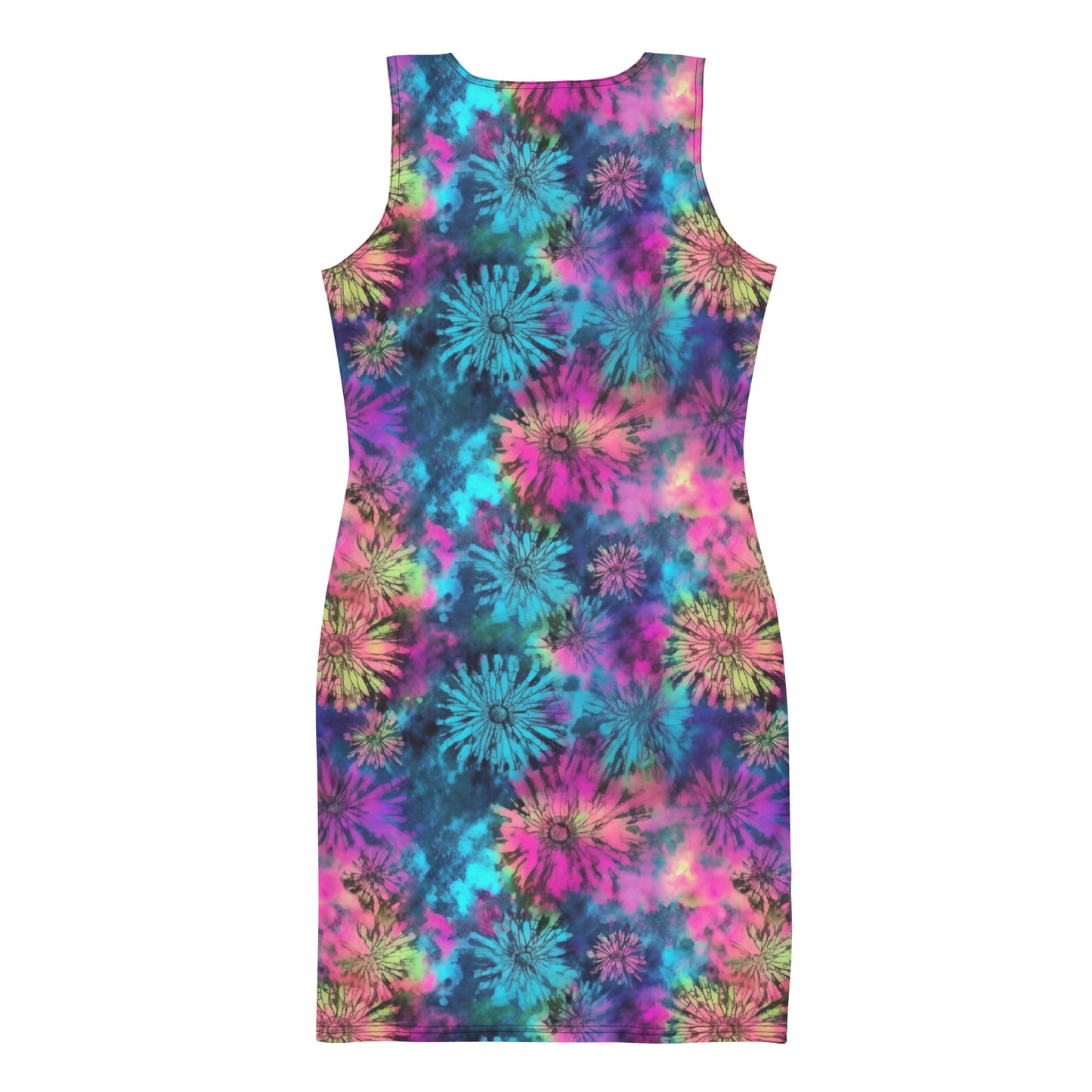 Floral Print Tie Dye Dress
