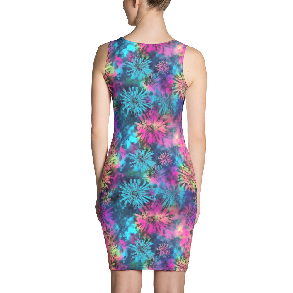 Floral Print Tie Dye Dress