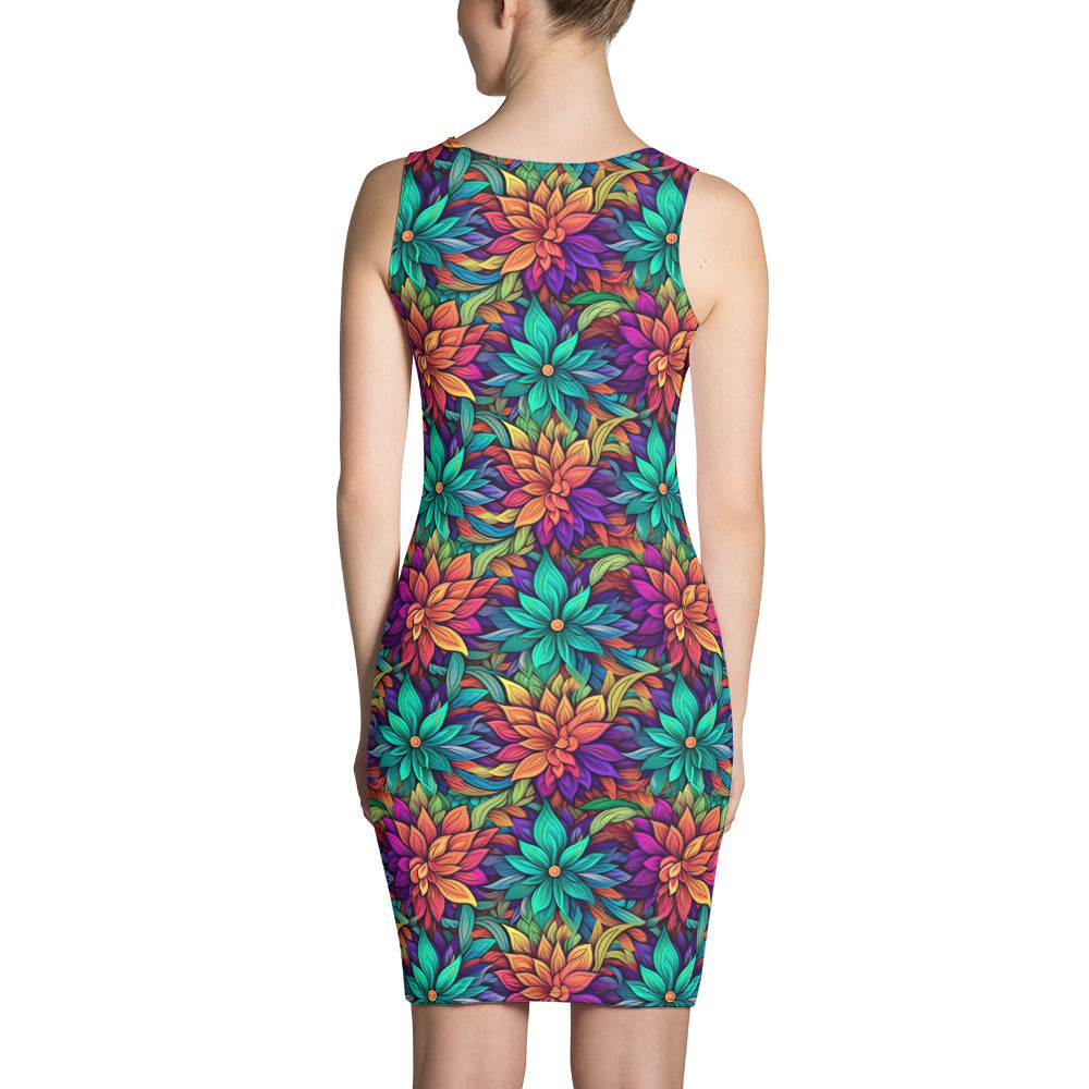 Vibrant Blooms Floral Dress