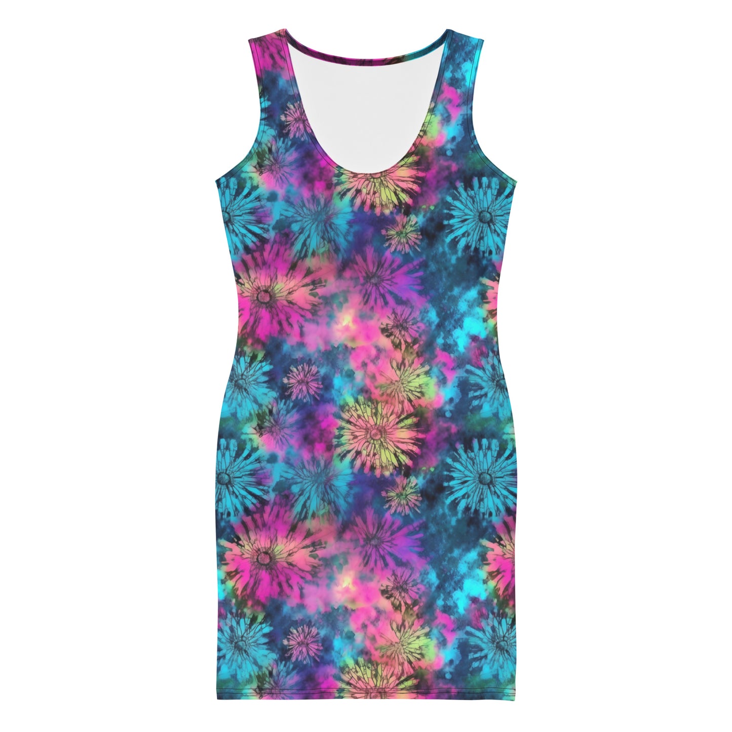 Floral Print Tie Dye Dress
