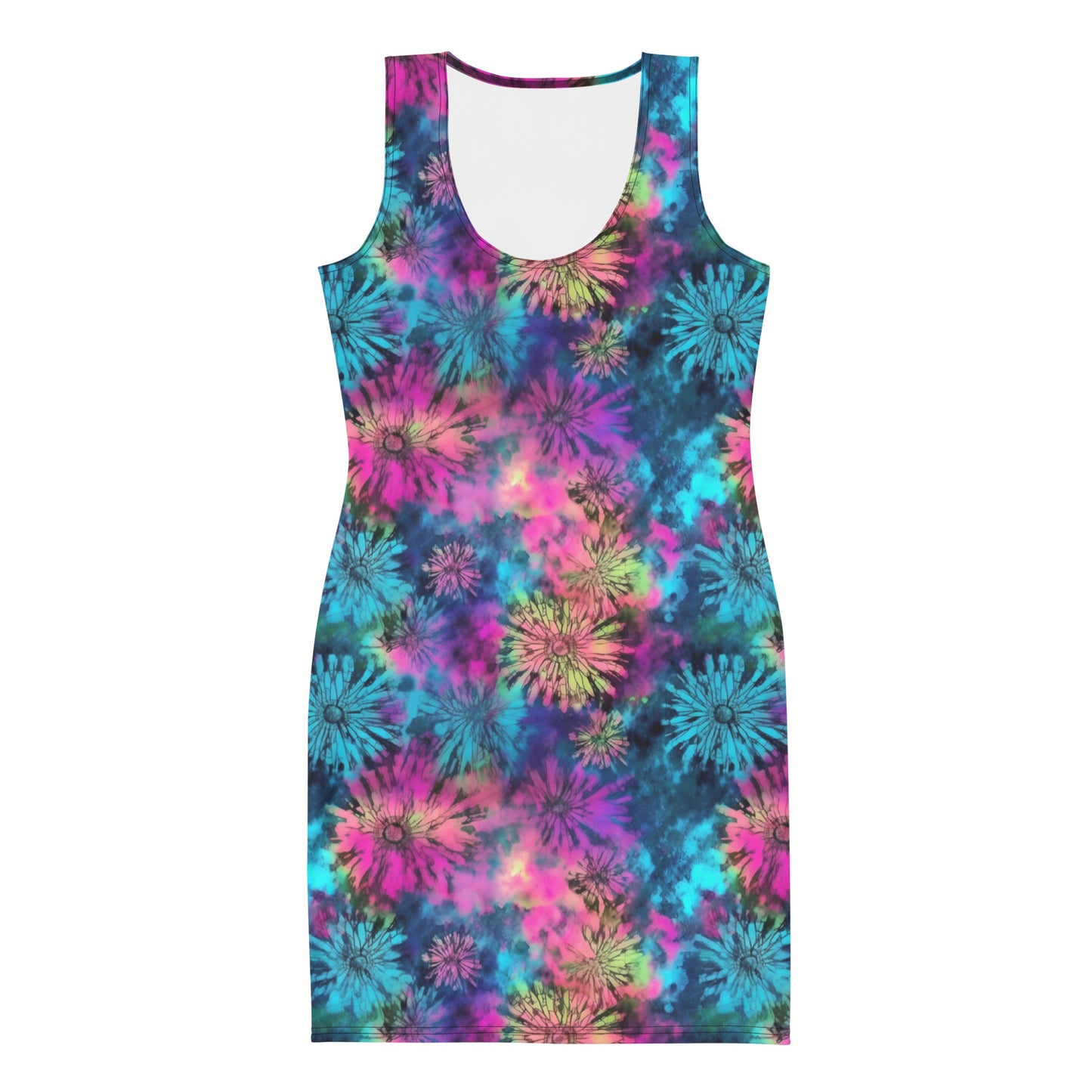Floral Print Tie Dye Dress