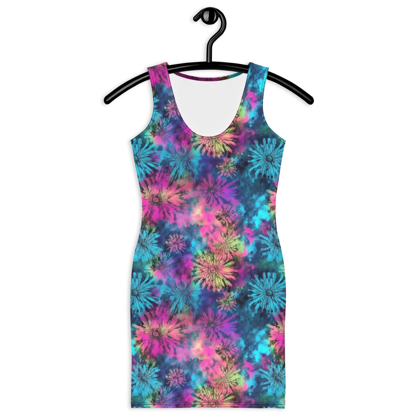 Floral Print Tie Dye Dress