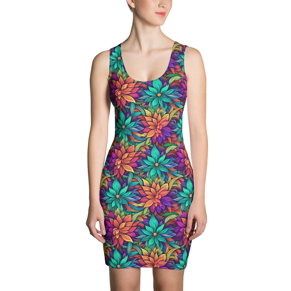 Vibrant Blooms Floral Dress