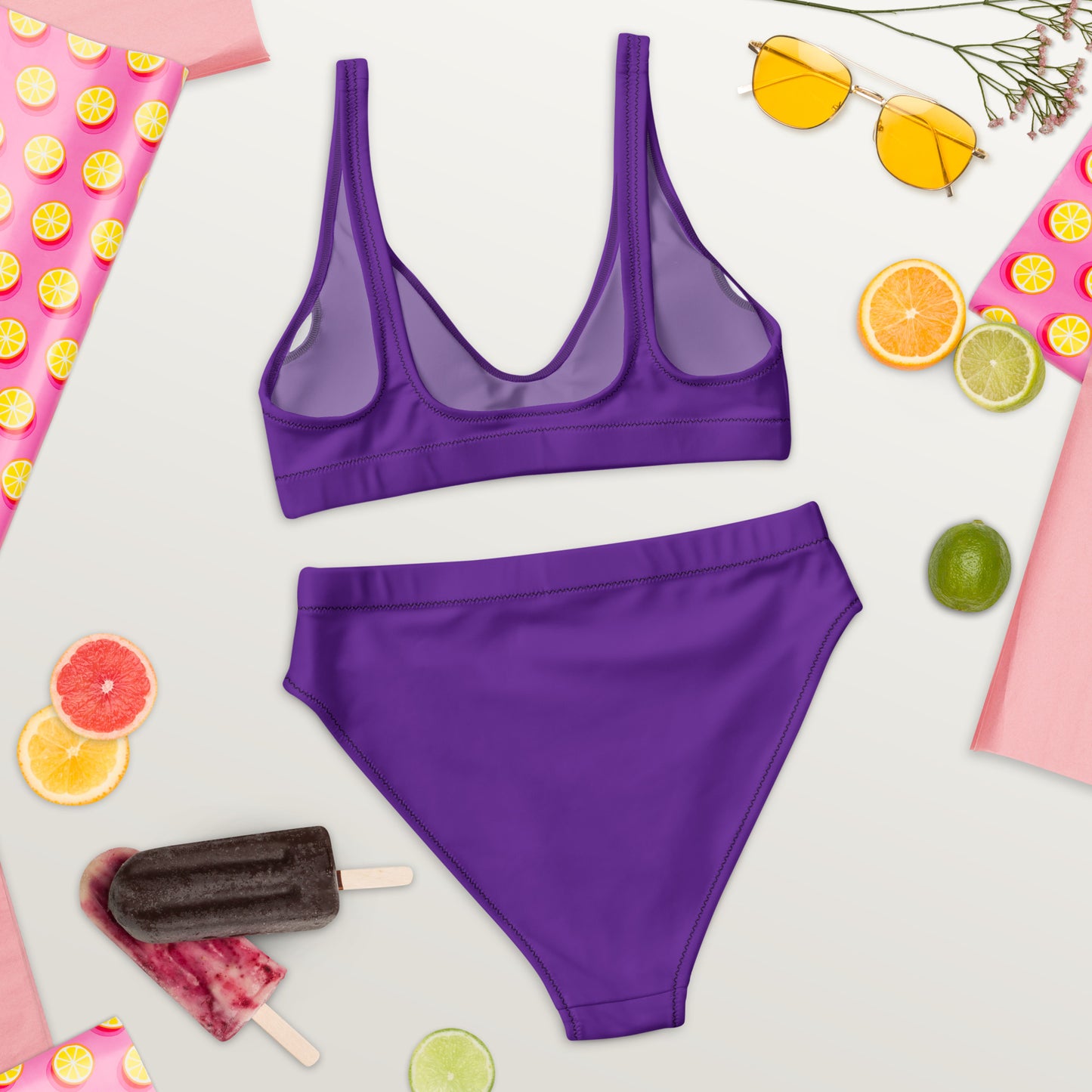 Hot Purple High-Waisted Bikini