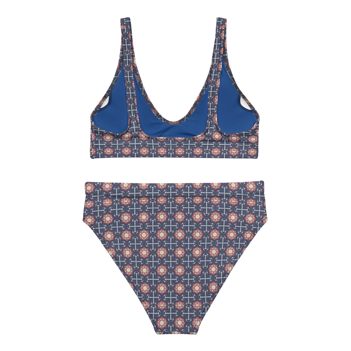 Red White & Blue Stars - Recycled high-waisted bikini