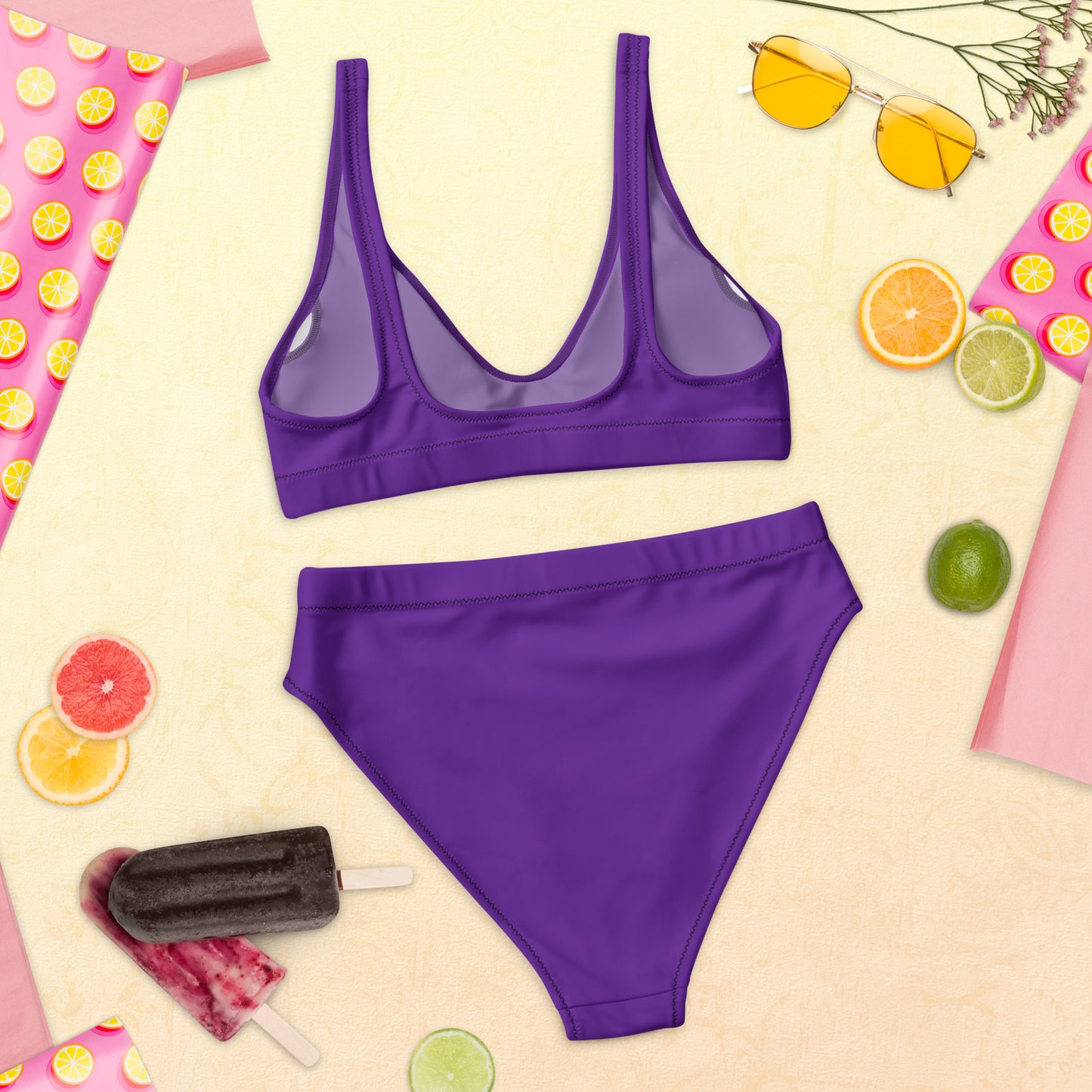 Hot Purple High-Waisted Bikini