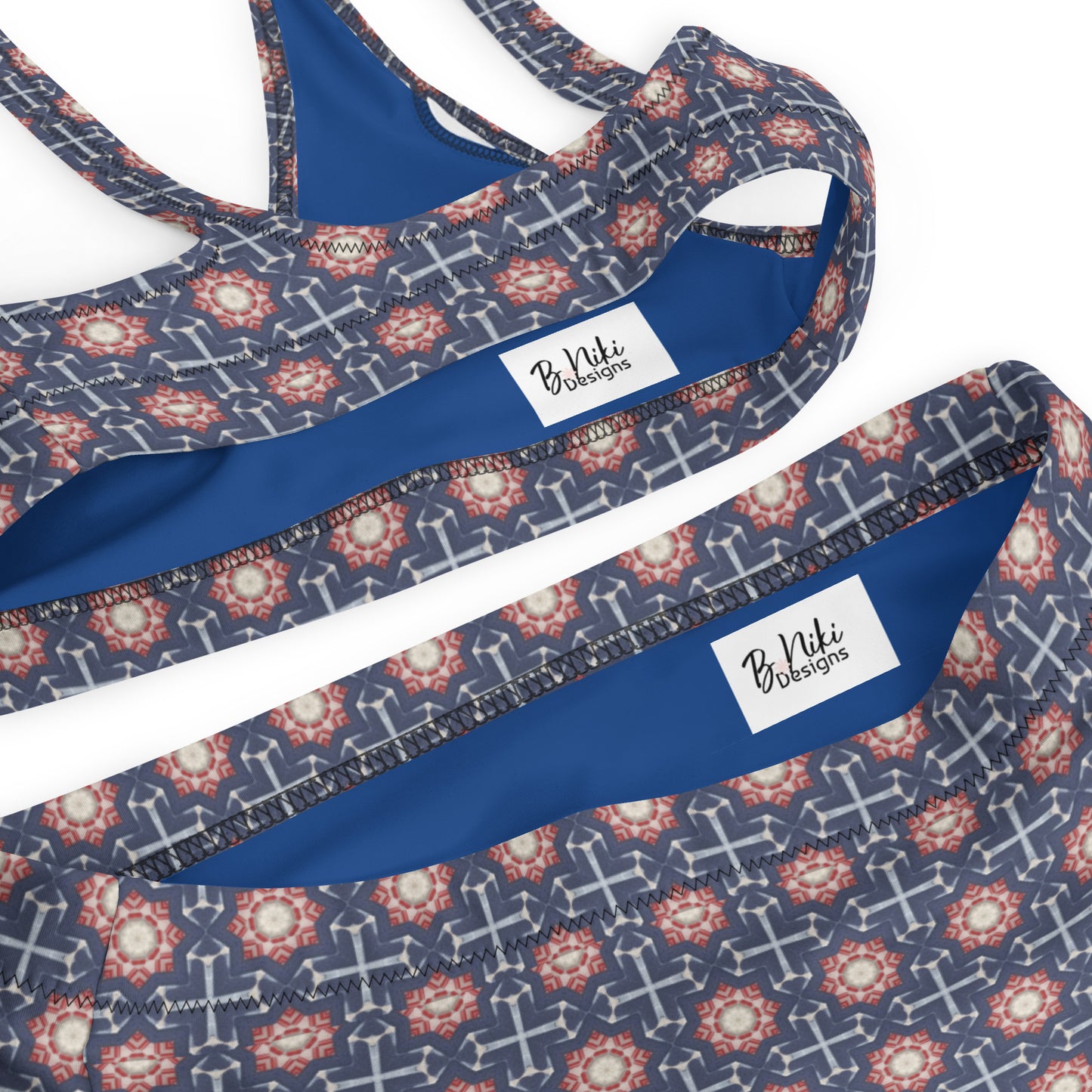 Red White & Blue Stars - Recycled high-waisted bikini