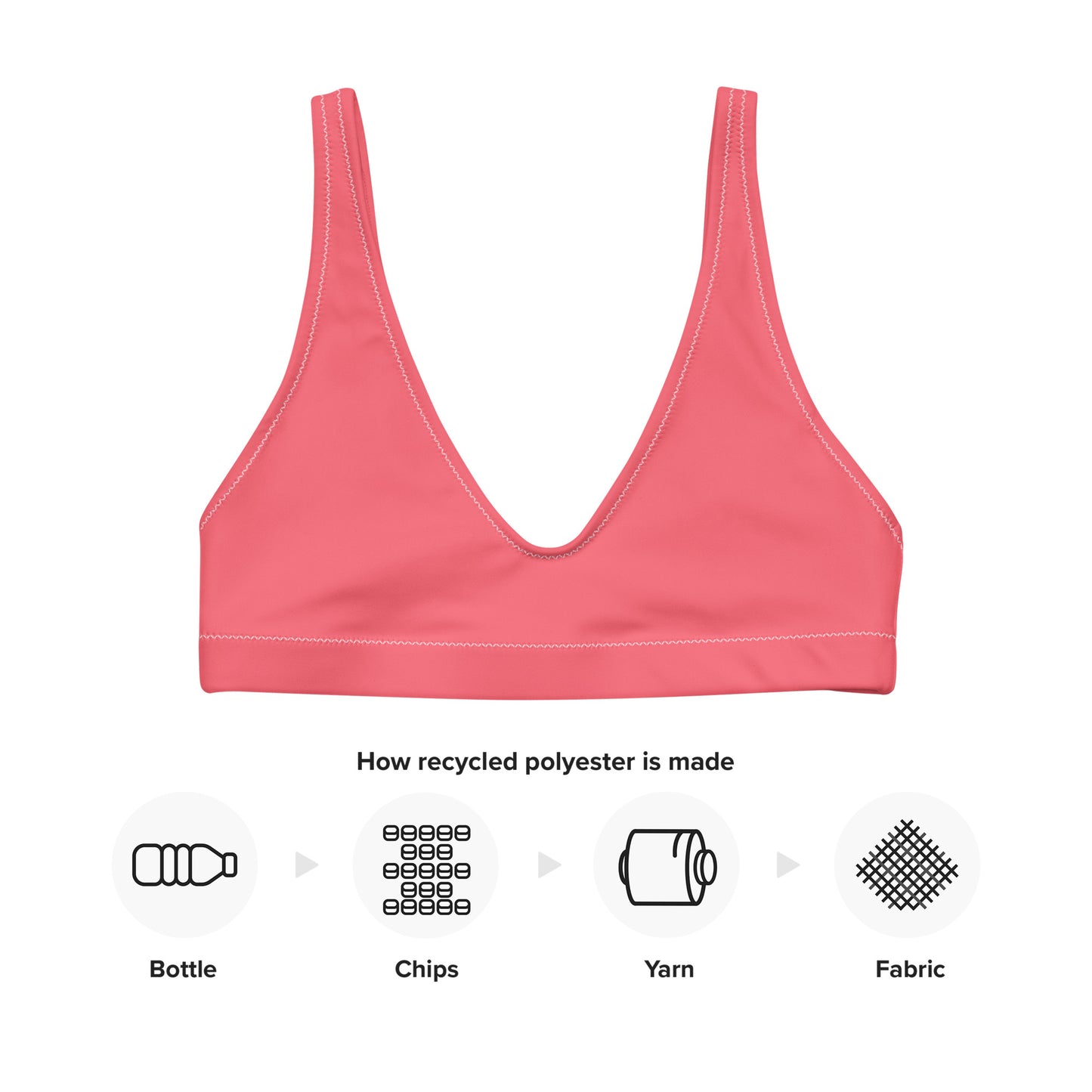 Hot Coral Padded Bikini Top