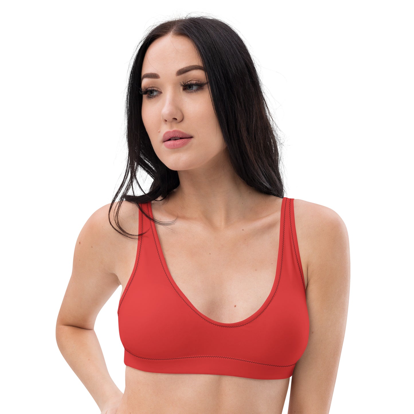 Hot Red Padded Bikini Top