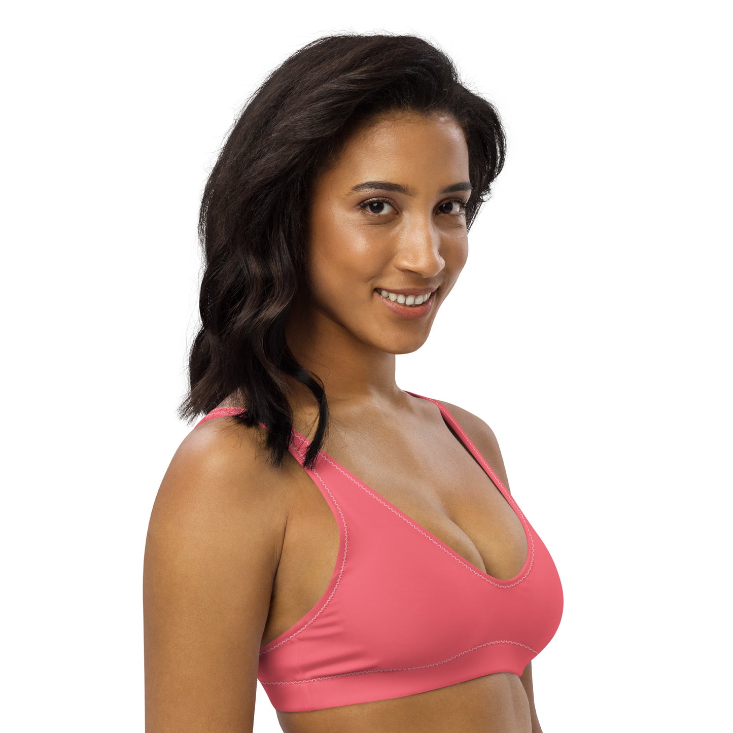 Hot Coral Padded Bikini Top