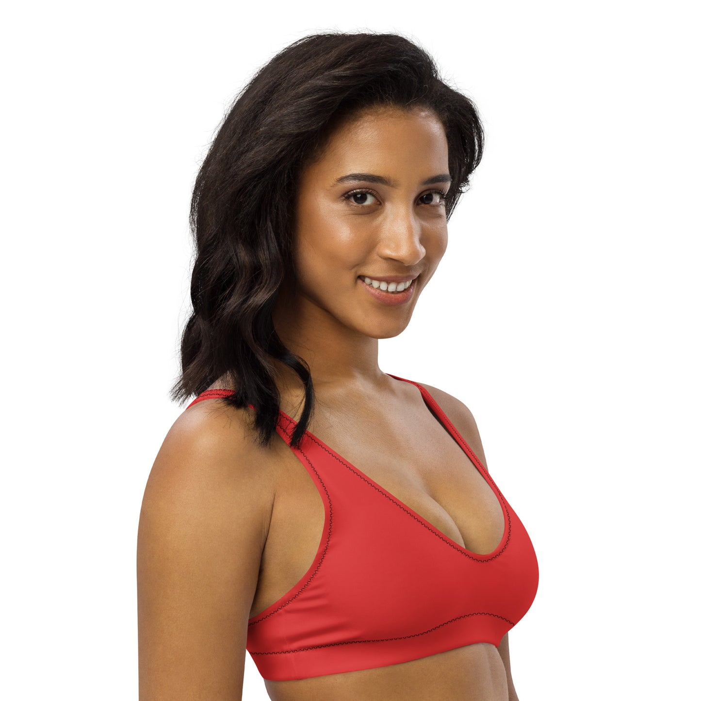 Hot Red Padded Bikini Top