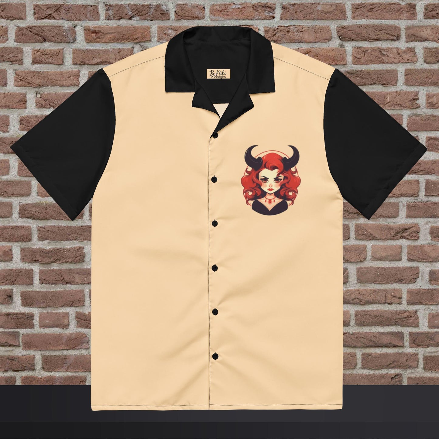 Red-Headed Devil Woman Button-Down Shirt