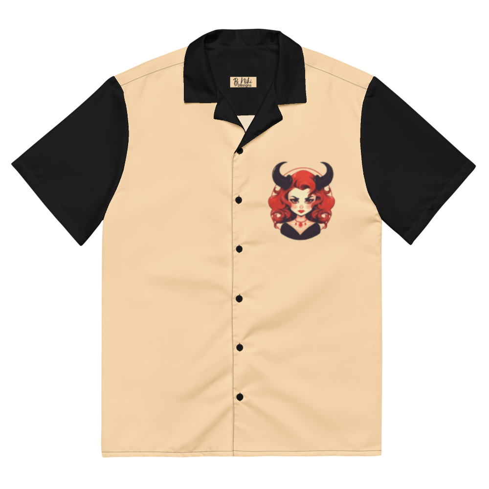 Red-Headed Devil Woman Button-Down Shirt