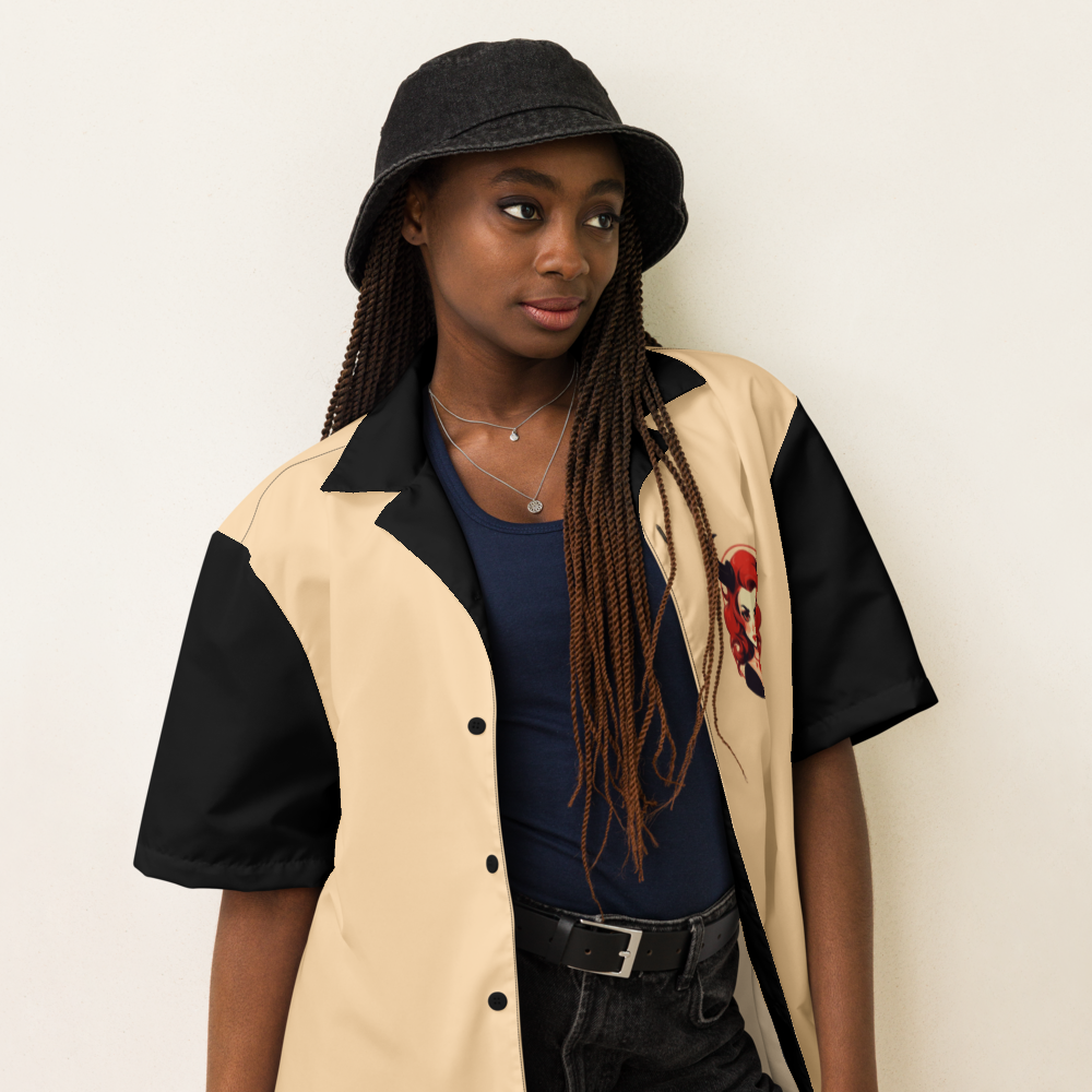 Red-Headed Devil Woman Button-Down Shirt