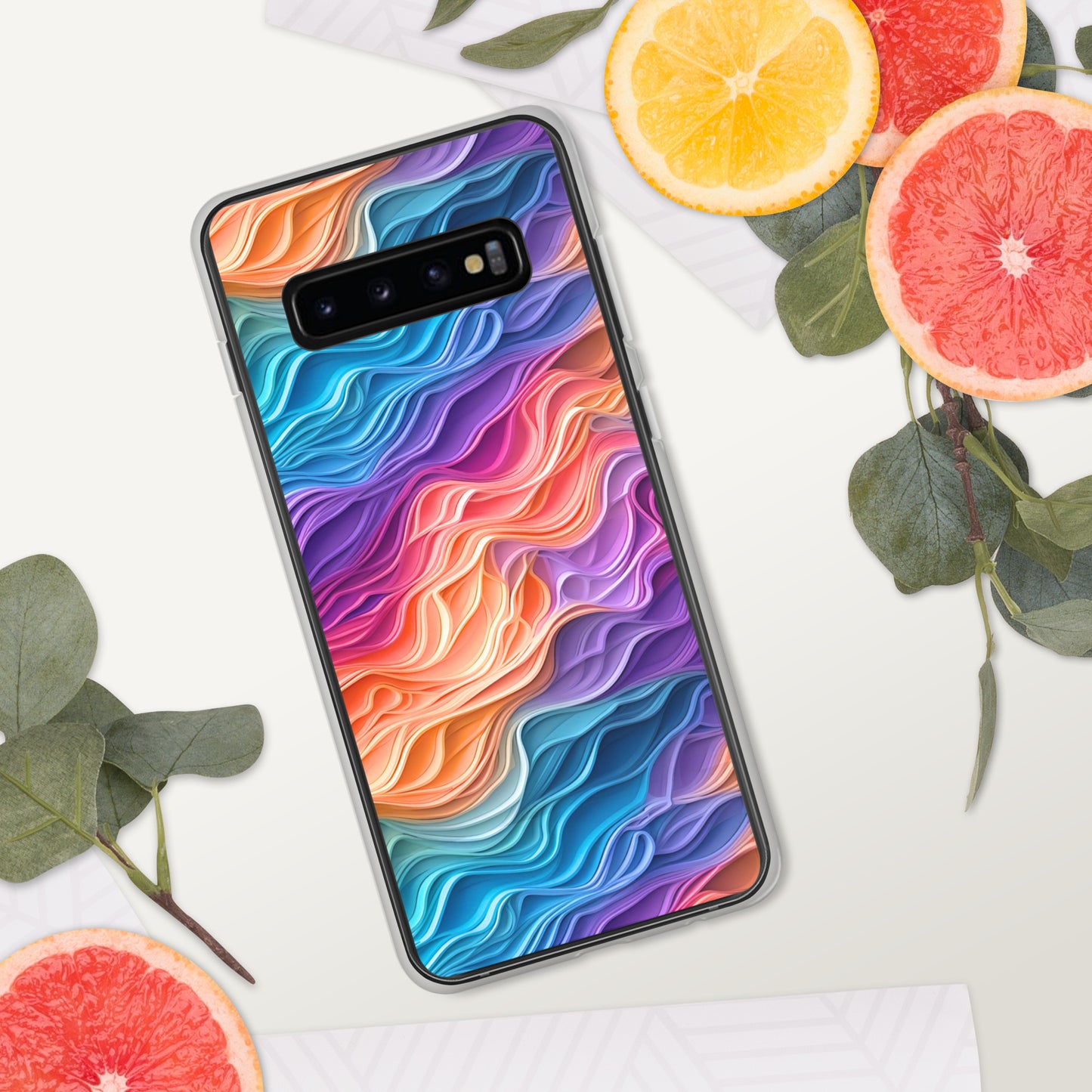 Rainbow Waves Clear Case for Samsung®