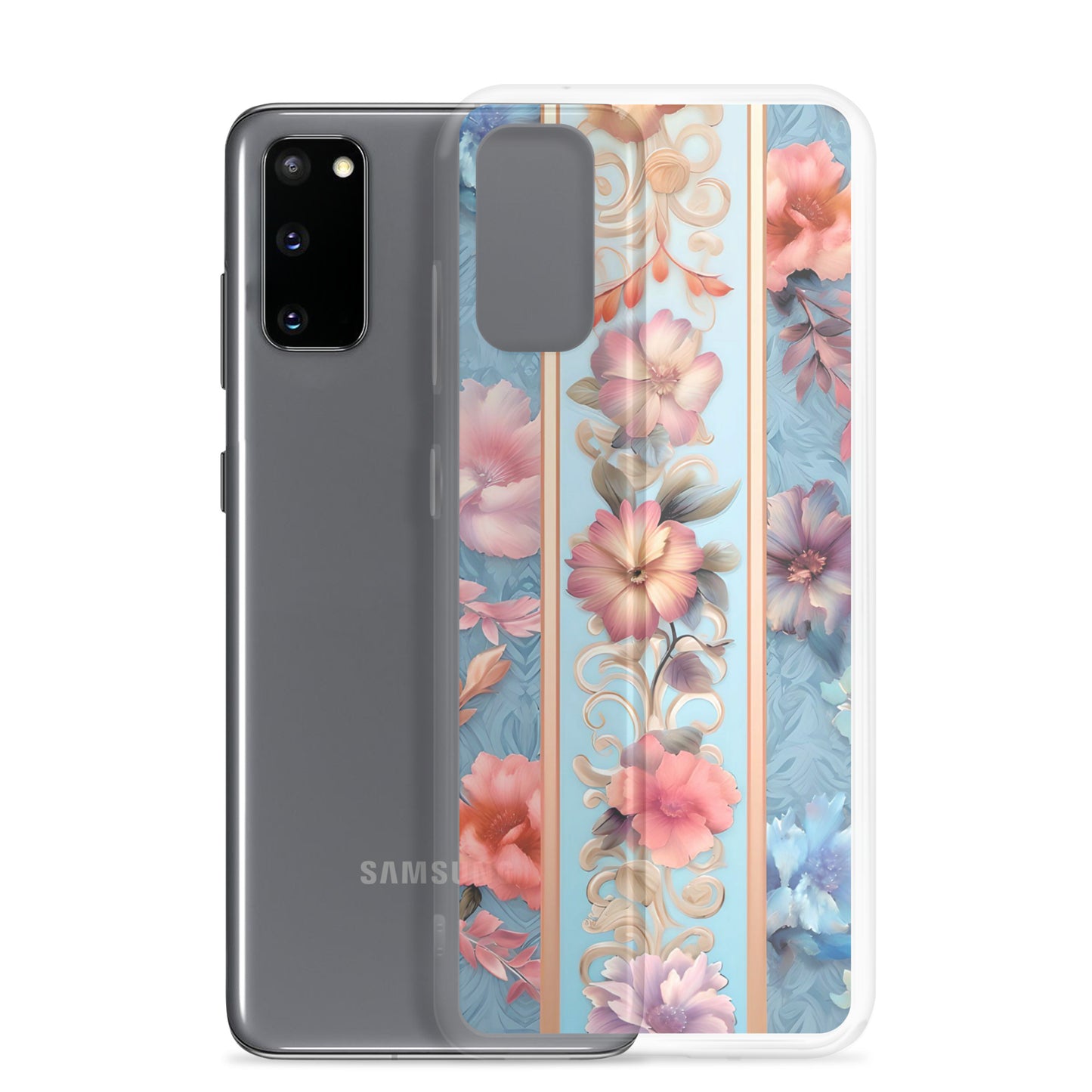 Floral Stripe Clear Case for Samsung®