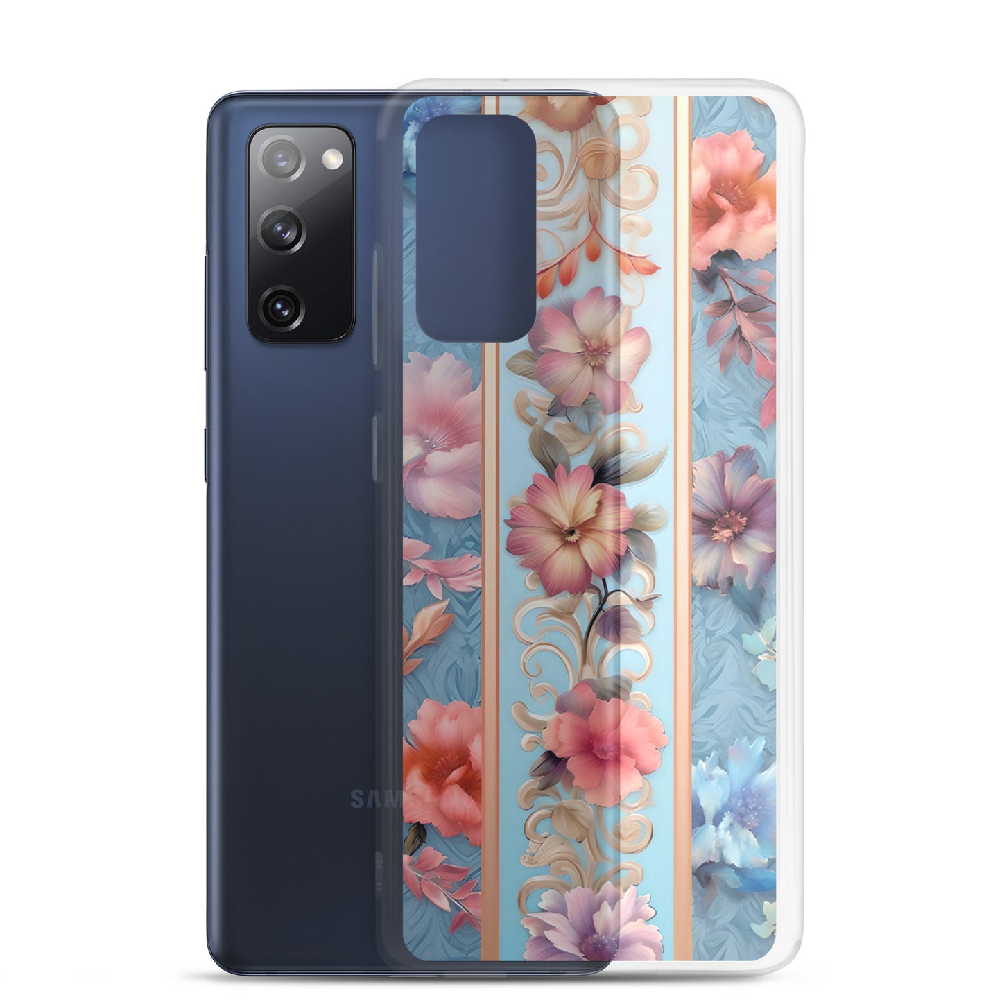 Floral Stripe Clear Case for Samsung®