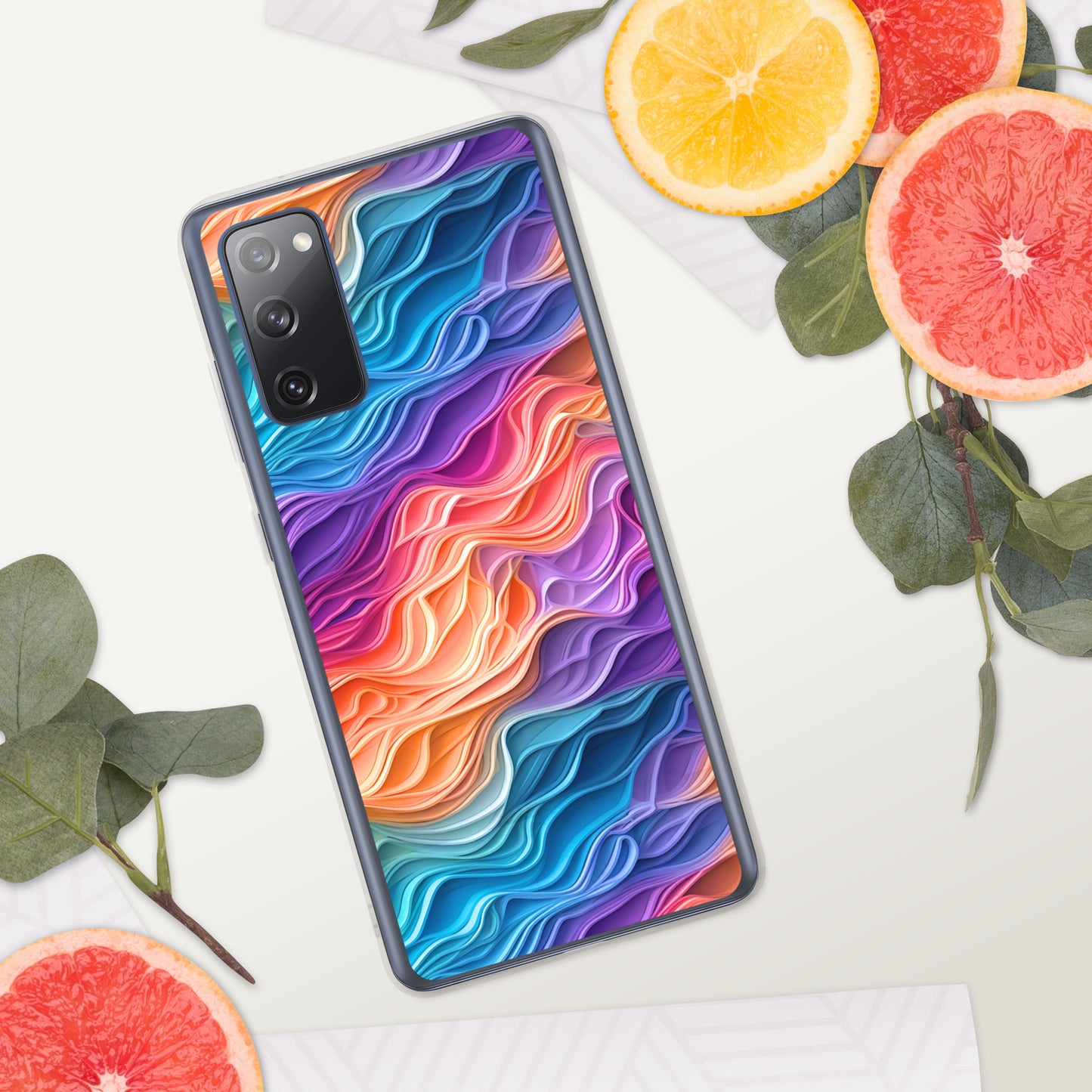 Rainbow Waves Clear Case for Samsung®
