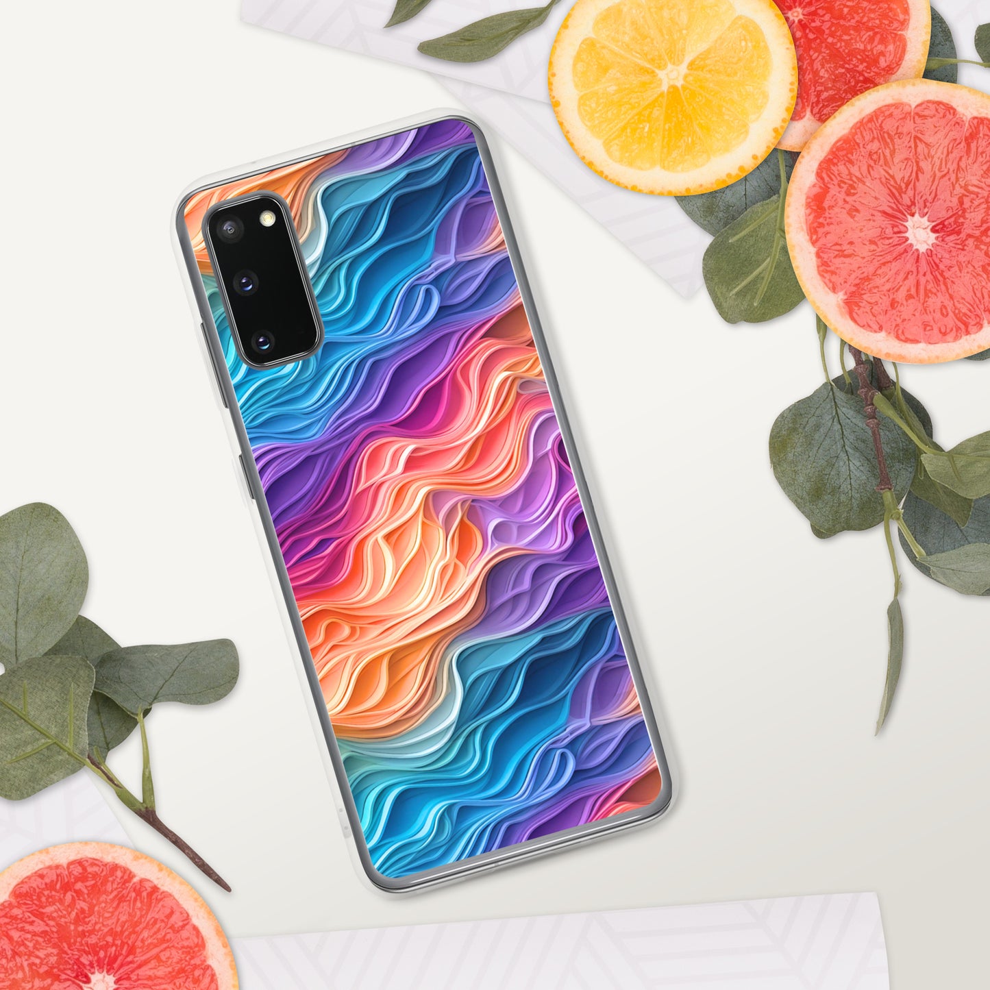 Rainbow Waves Clear Case for Samsung®
