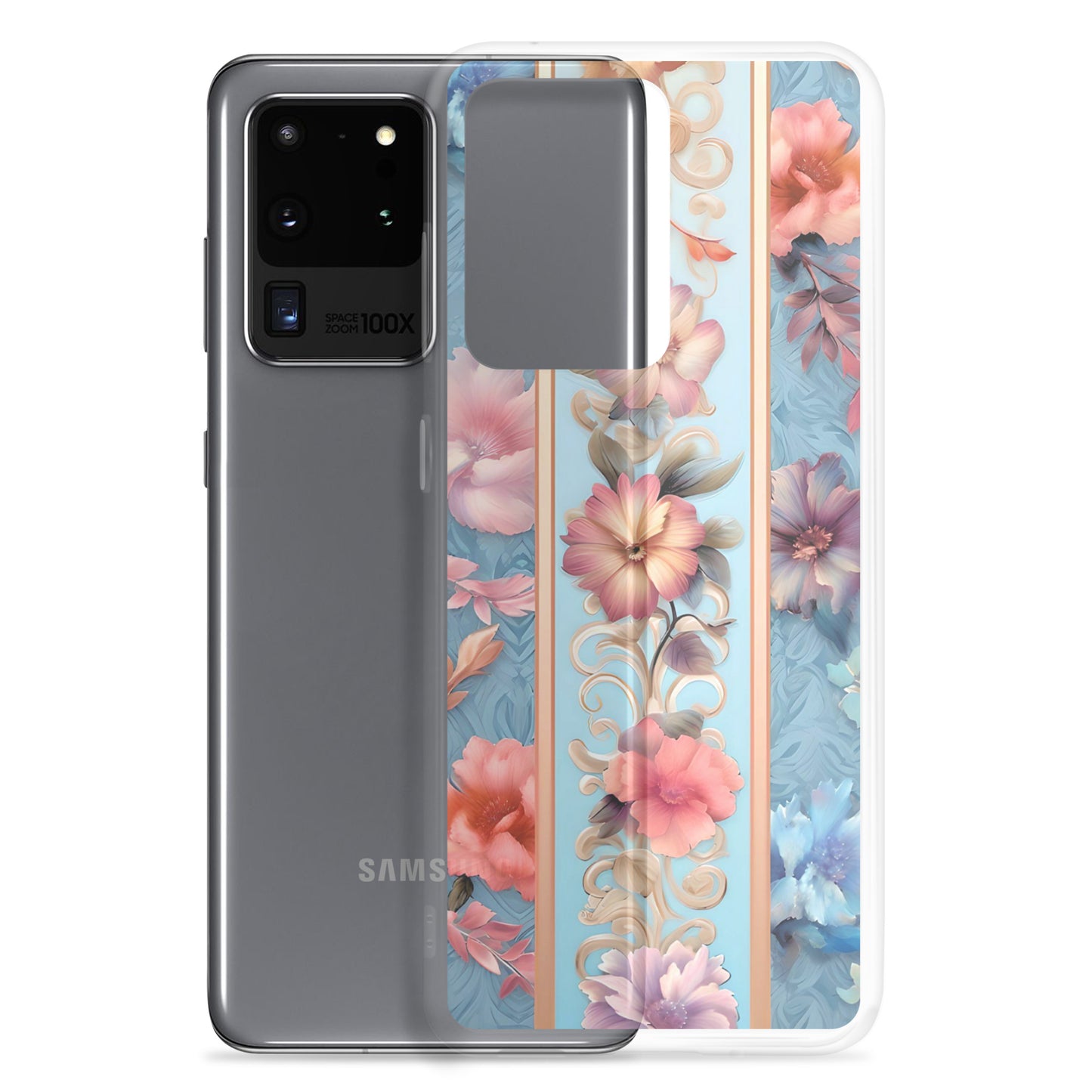 Floral Stripe Clear Case for Samsung®