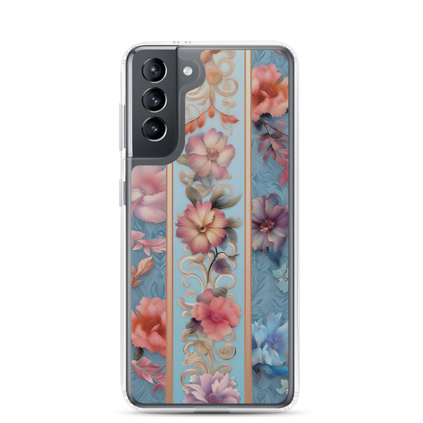 Floral Stripe Clear Case for Samsung®