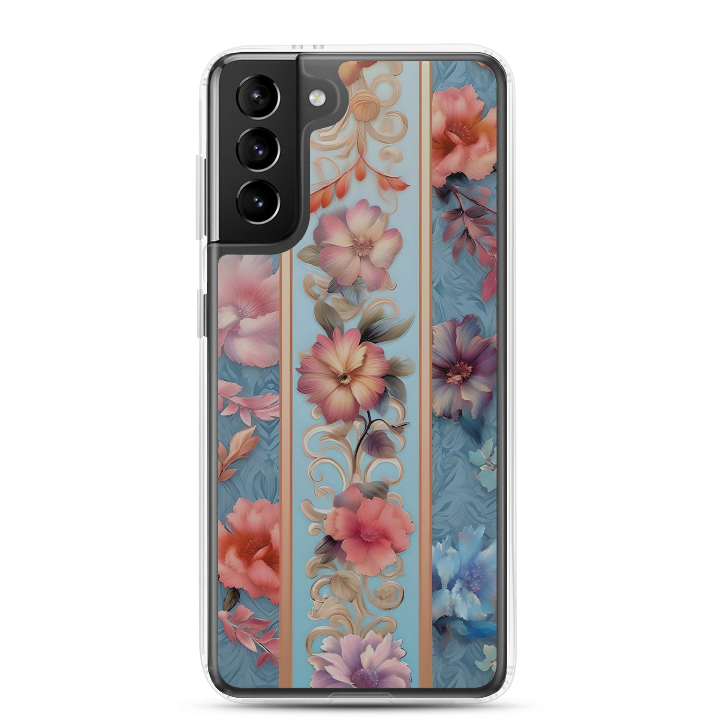 Floral Stripe Clear Case for Samsung®