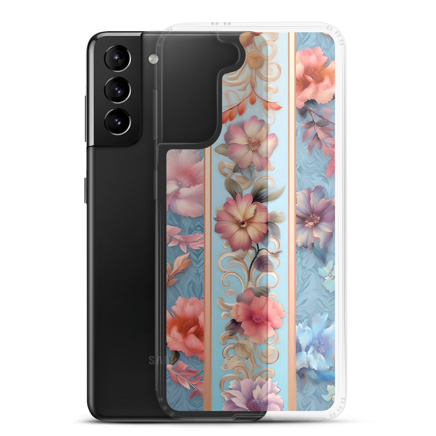 Floral Stripe Clear Case for Samsung®