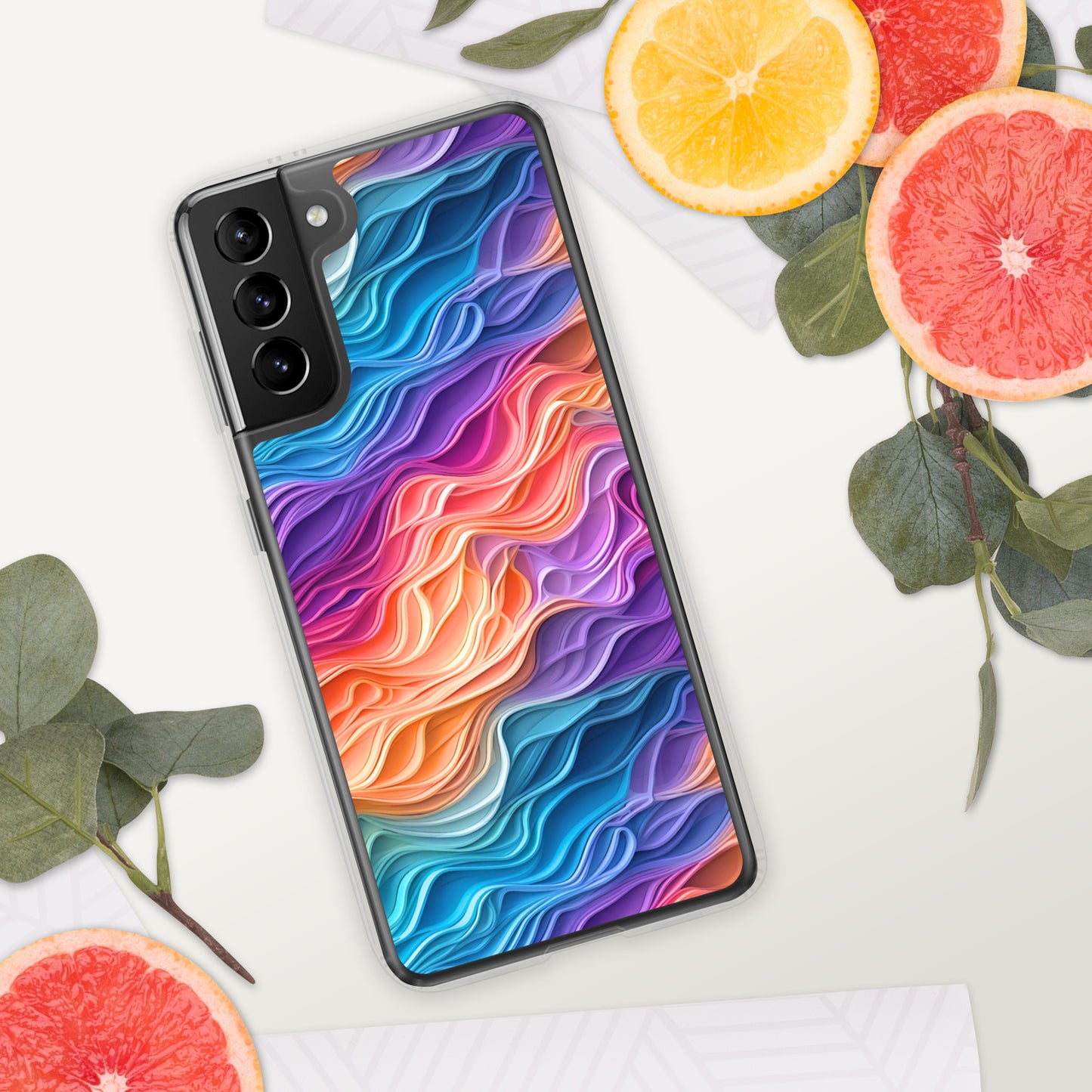 Rainbow Waves Clear Case for Samsung®