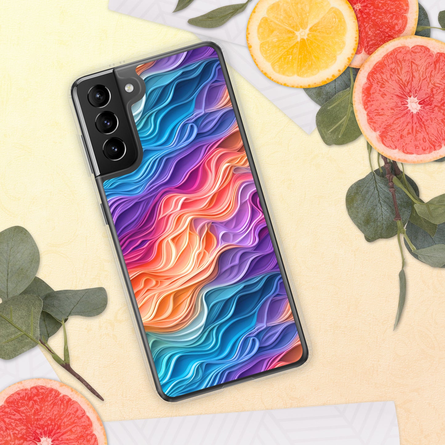 Rainbow Waves Clear Case for Samsung®