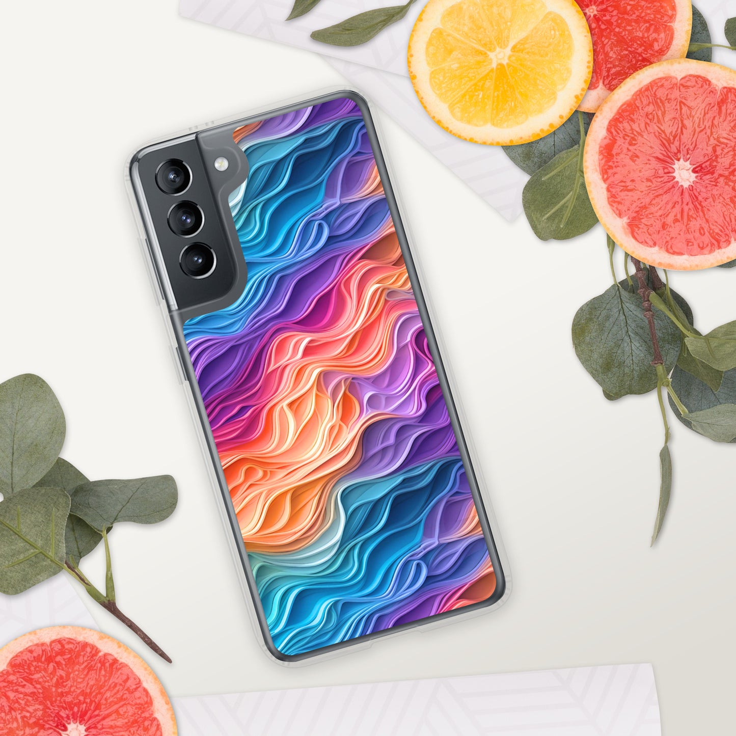 Rainbow Waves Clear Case for Samsung®