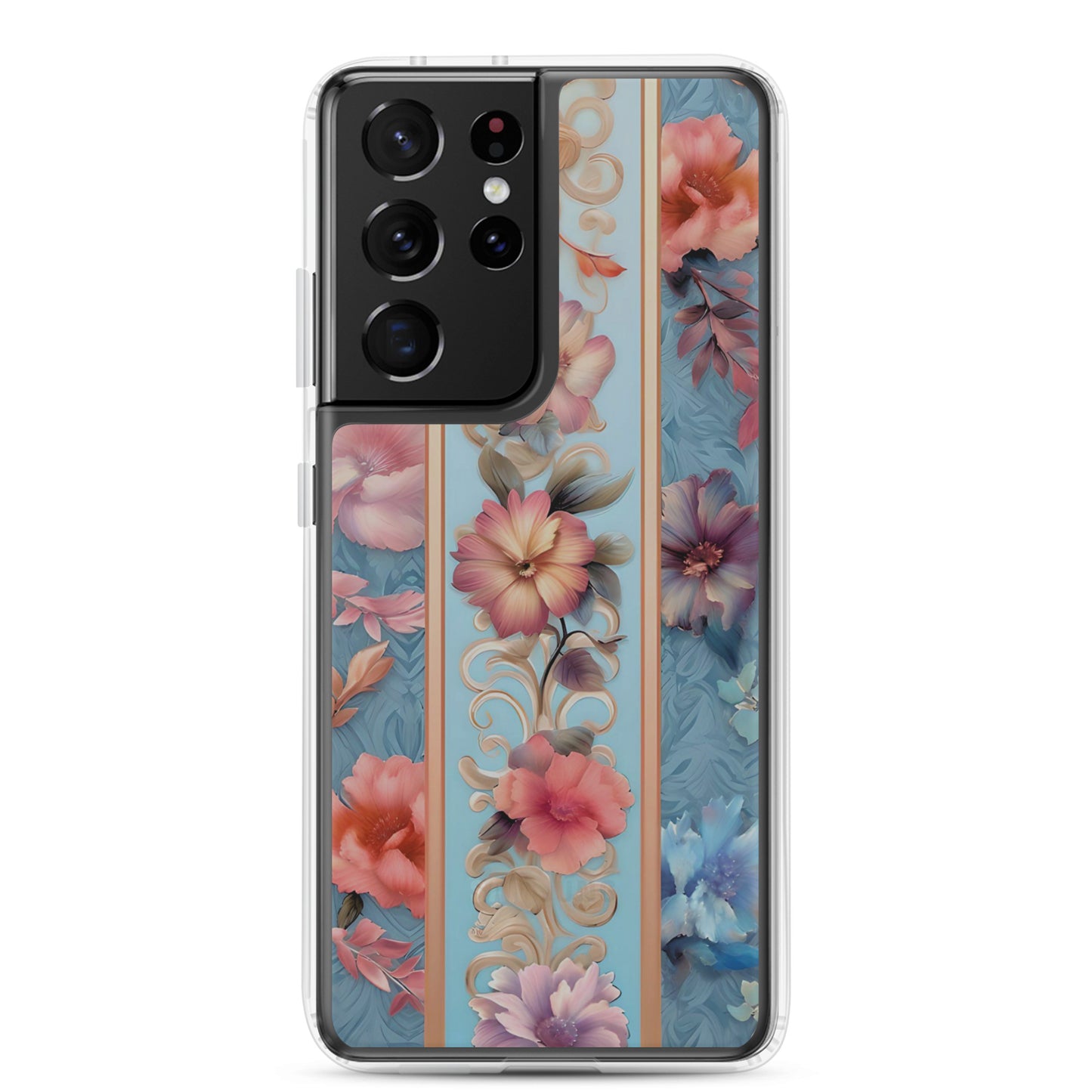 Floral Stripe Clear Case for Samsung®