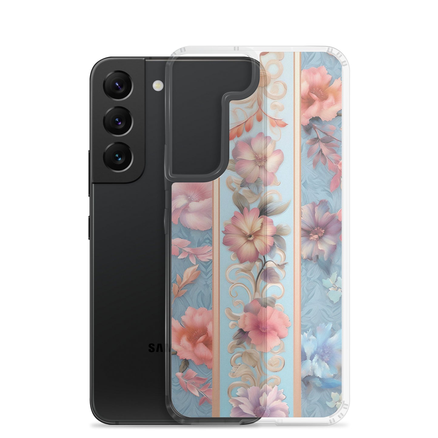 Floral Stripe Clear Case for Samsung®