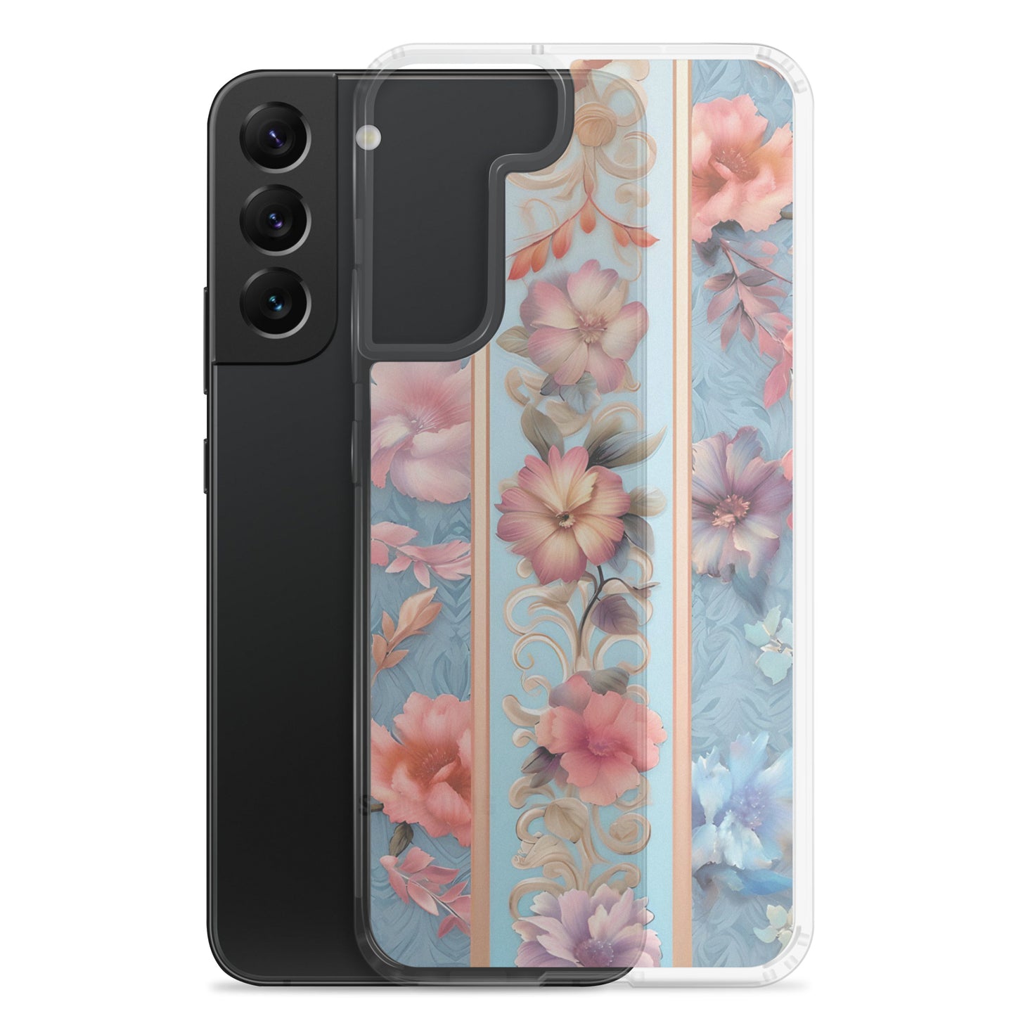 Floral Stripe Clear Case for Samsung®