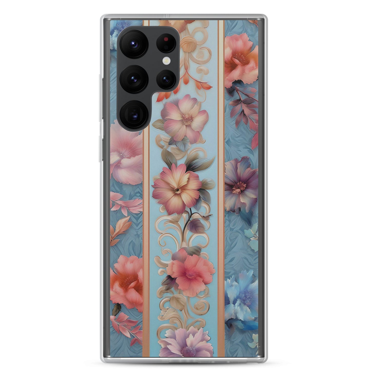 Floral Stripe Clear Case for Samsung®