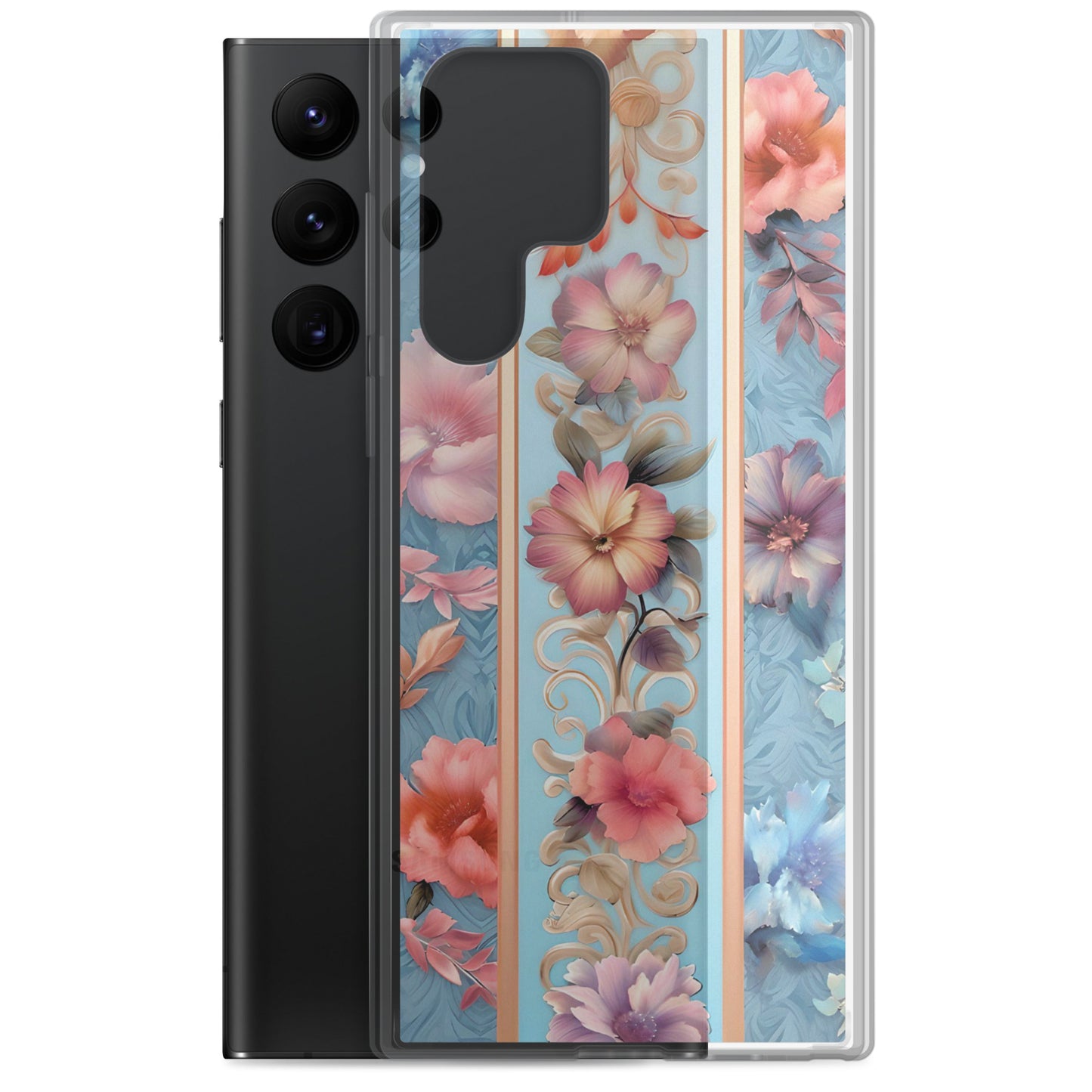 Floral Stripe Clear Case for Samsung®