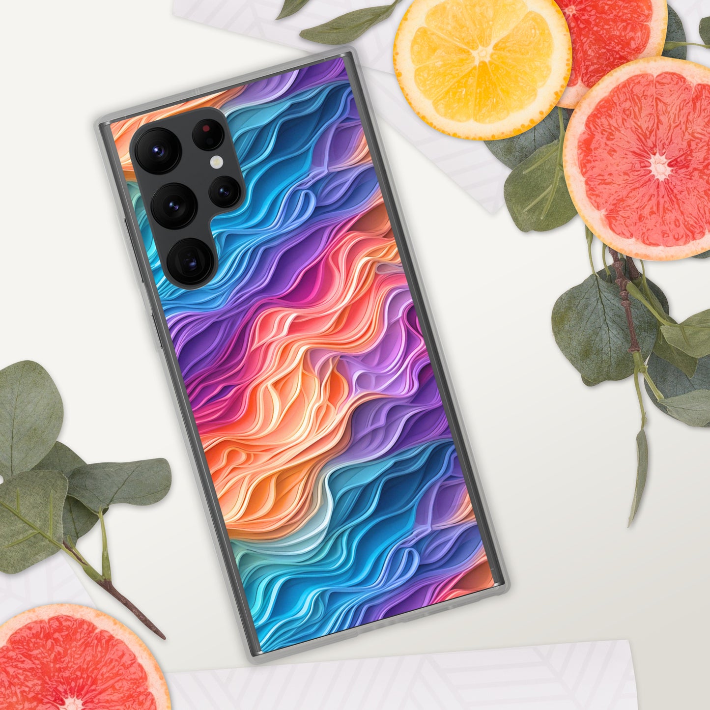 Rainbow Waves Clear Case for Samsung®