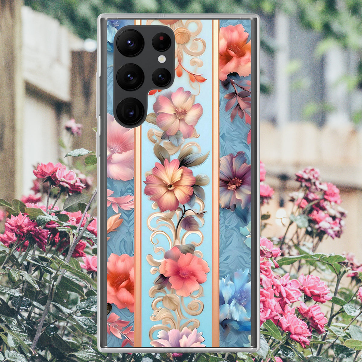 Floral Stripe Clear Case for Samsung®