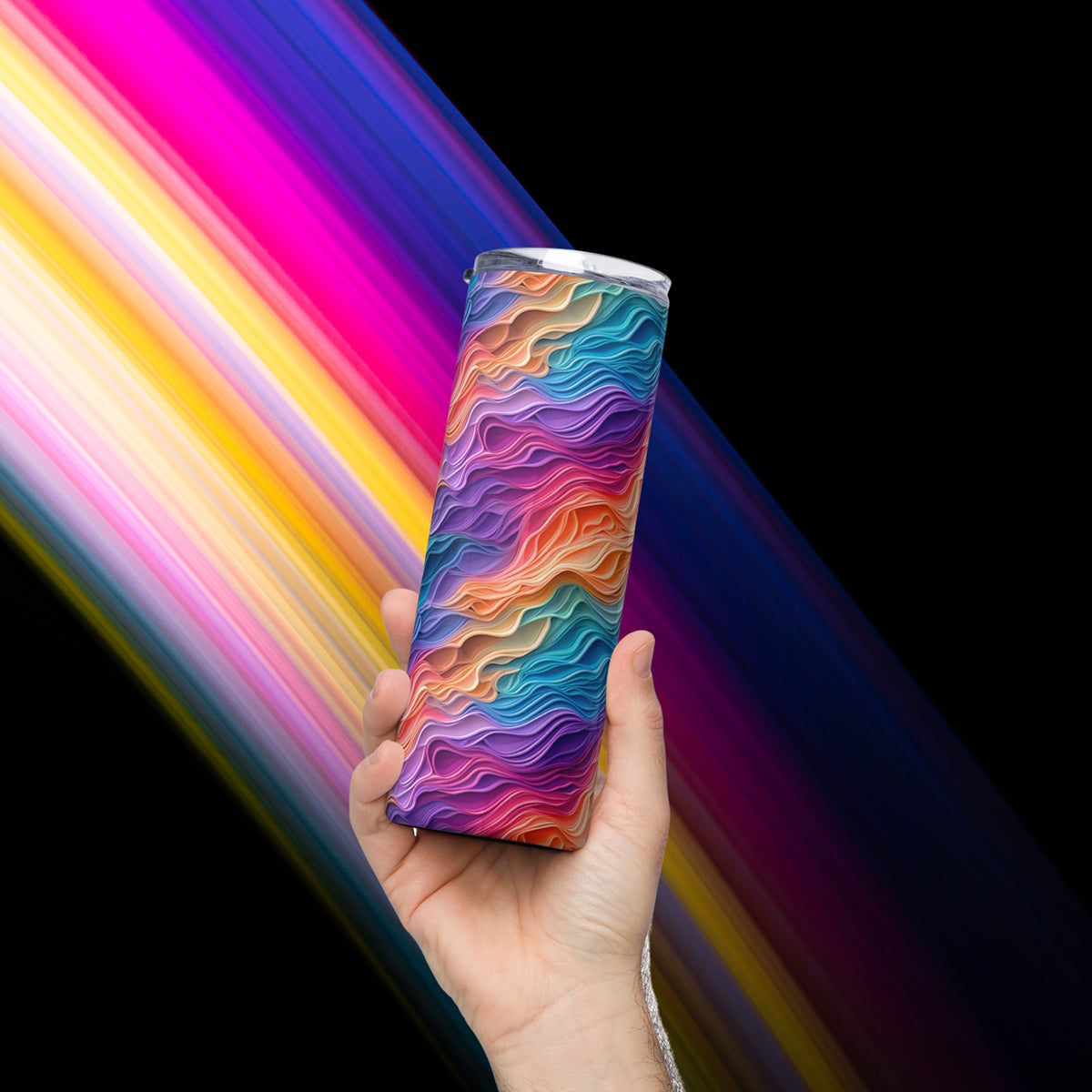 Rainbow Waves Stainless Steel Tumbler