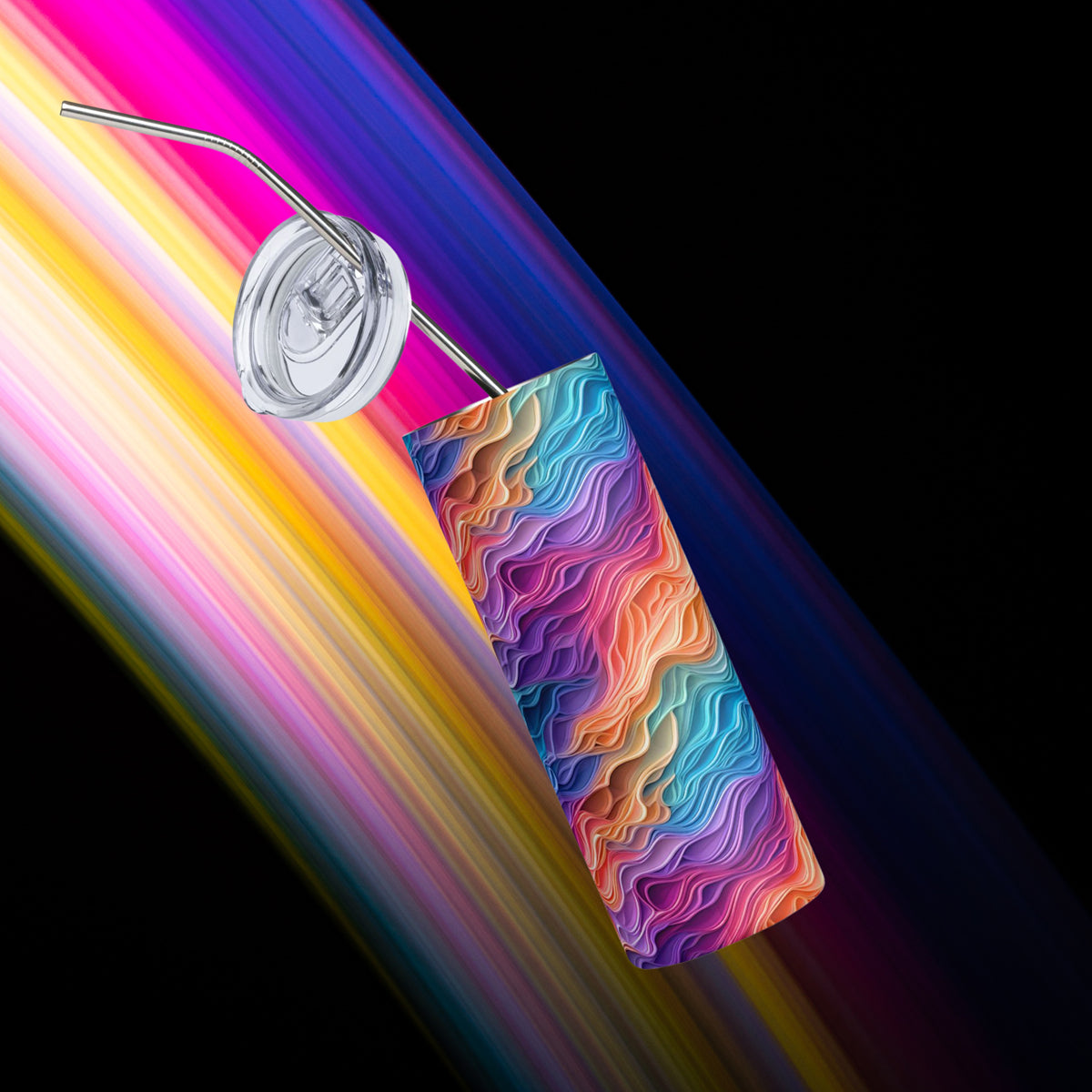 Rainbow Waves Stainless Steel Tumbler