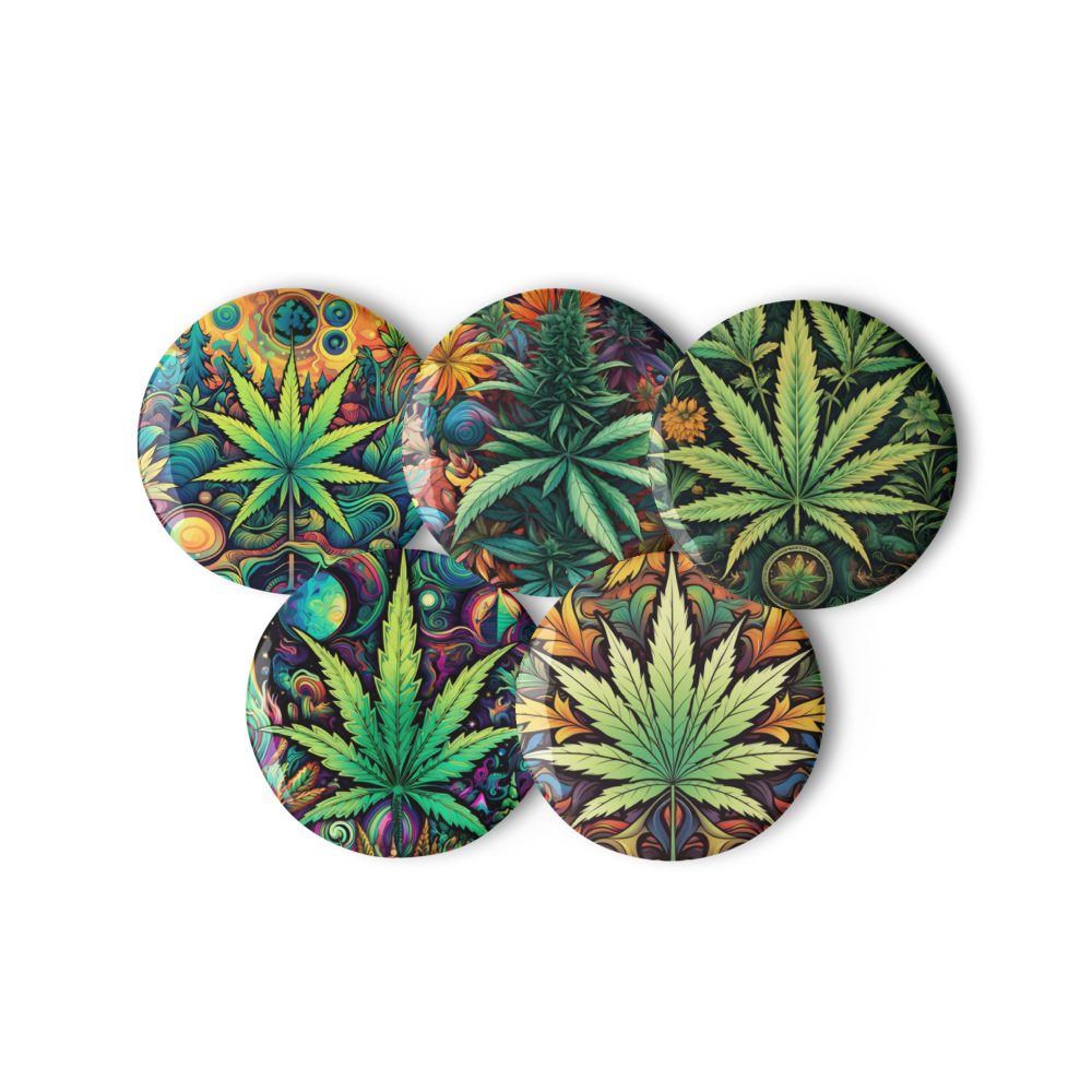 Cosmic Cannabis Set of Pin Buttons