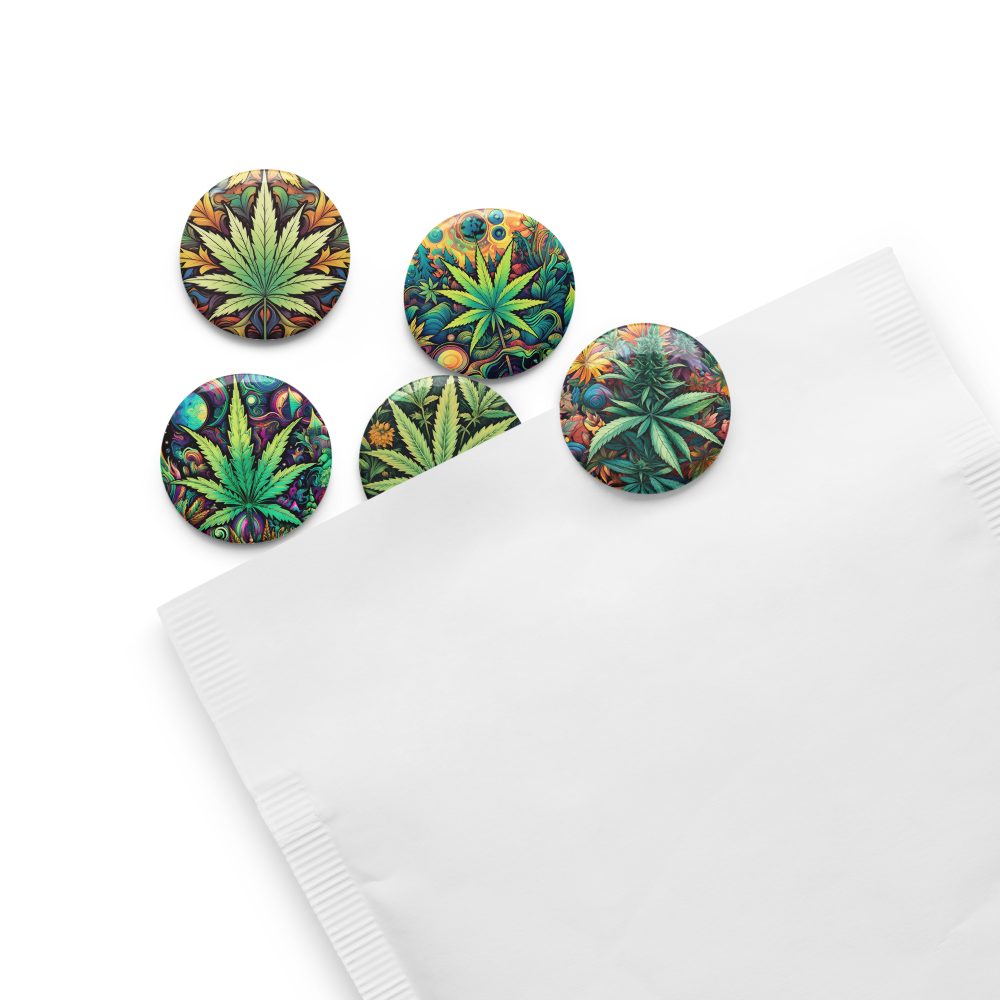 Cosmic Cannabis Set of Pin Buttons