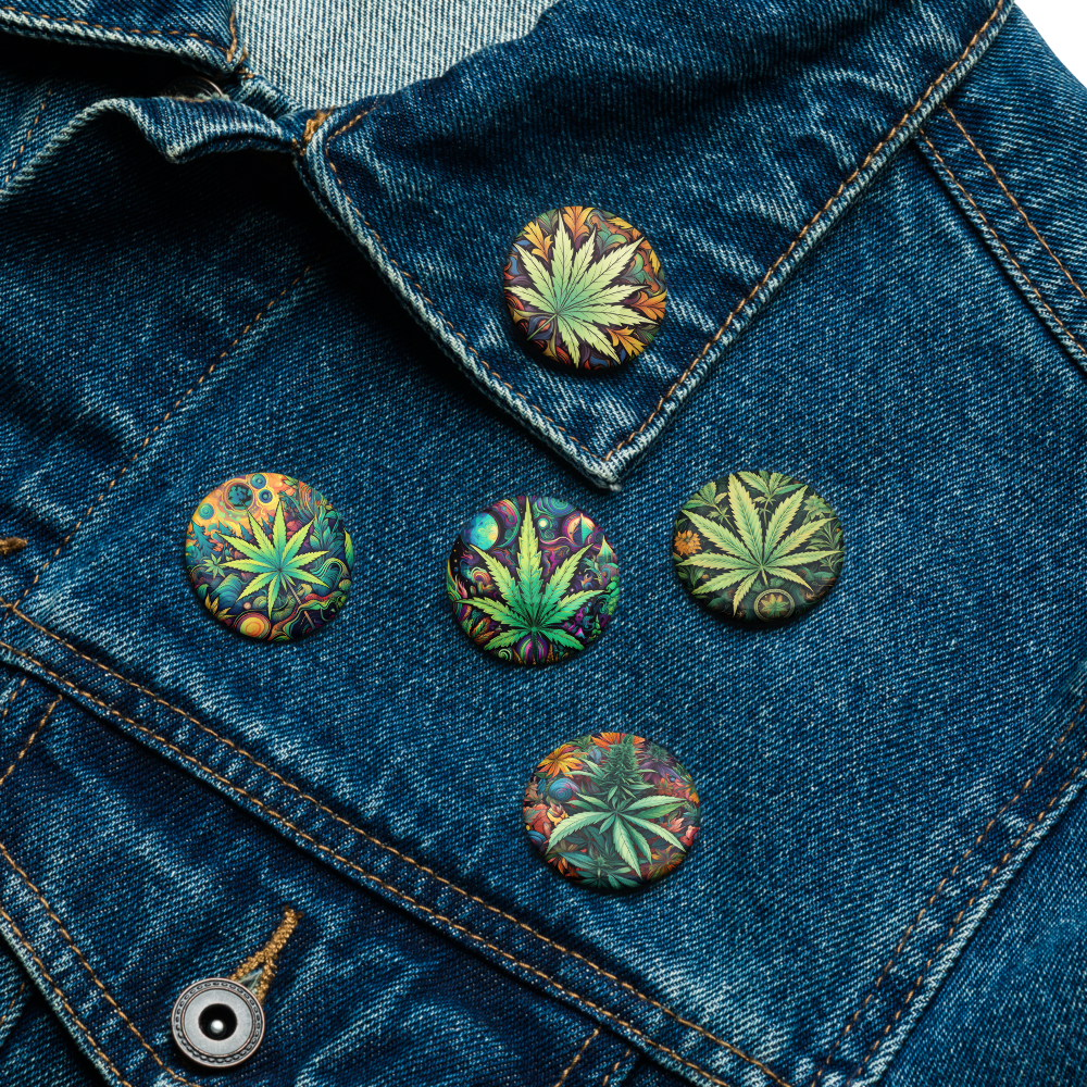 Cosmic Cannabis Set of Pin Buttons