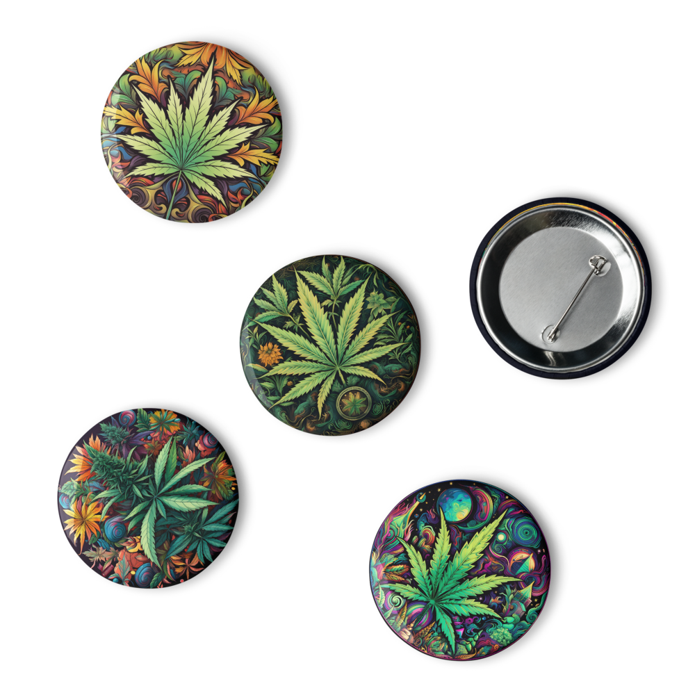 Cosmic Cannabis Set of Pin Buttons
