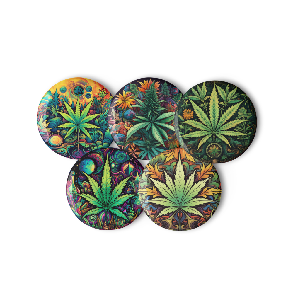 Cosmic Cannabis Set of Pin Buttons