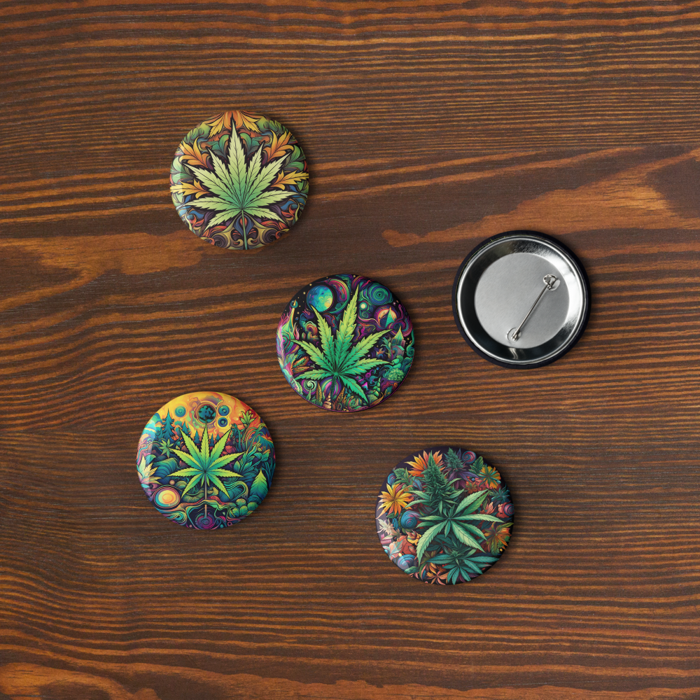 Cosmic Cannabis Set of Pin Buttons