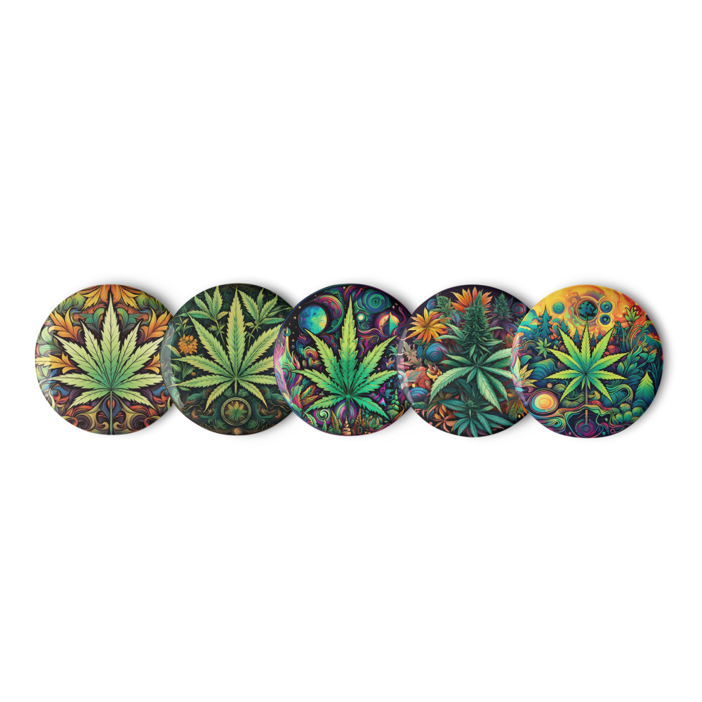 Cosmic Cannabis Set of Pin Buttons