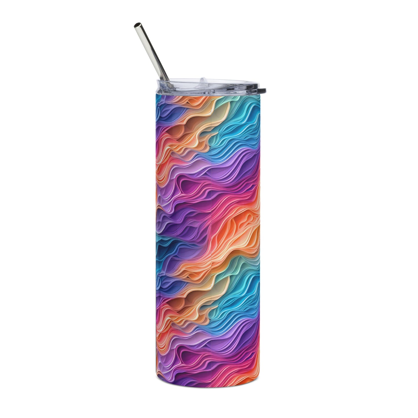 Rainbow Waves Stainless Steel Tumbler