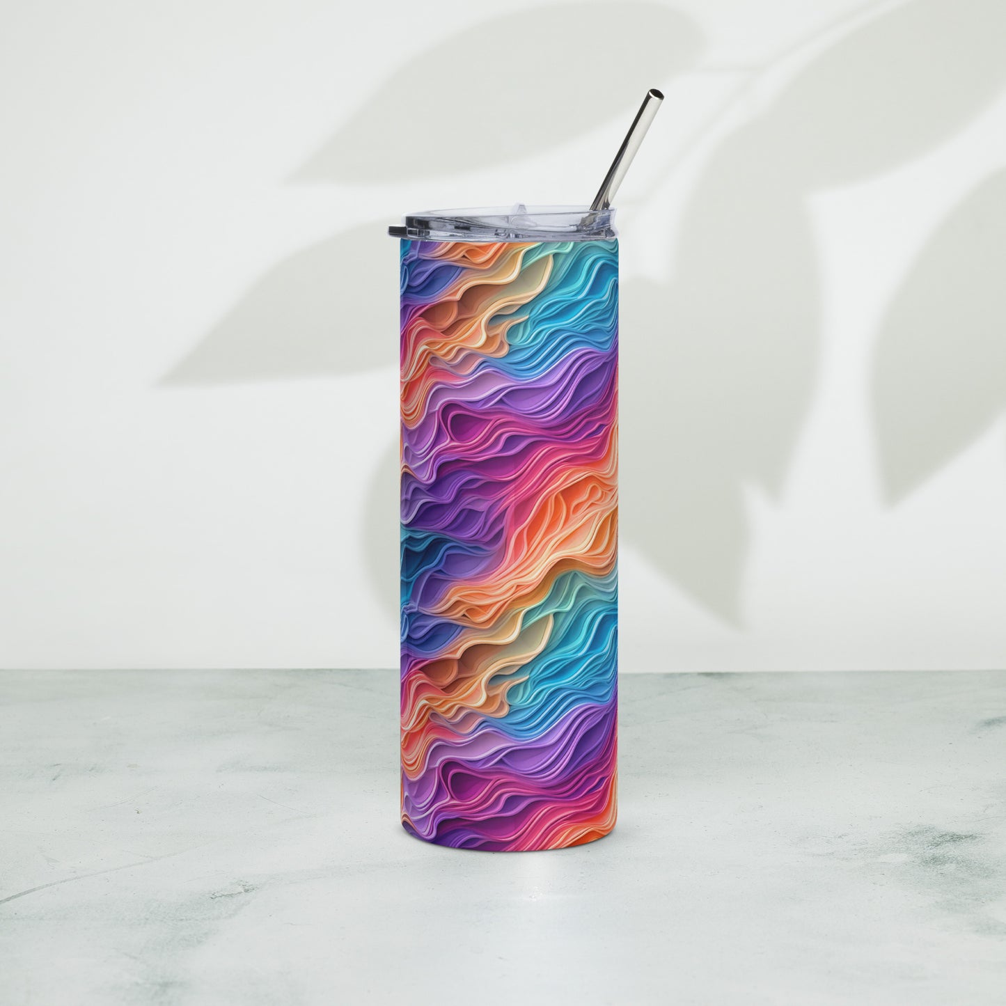 Rainbow Waves Stainless Steel Tumbler