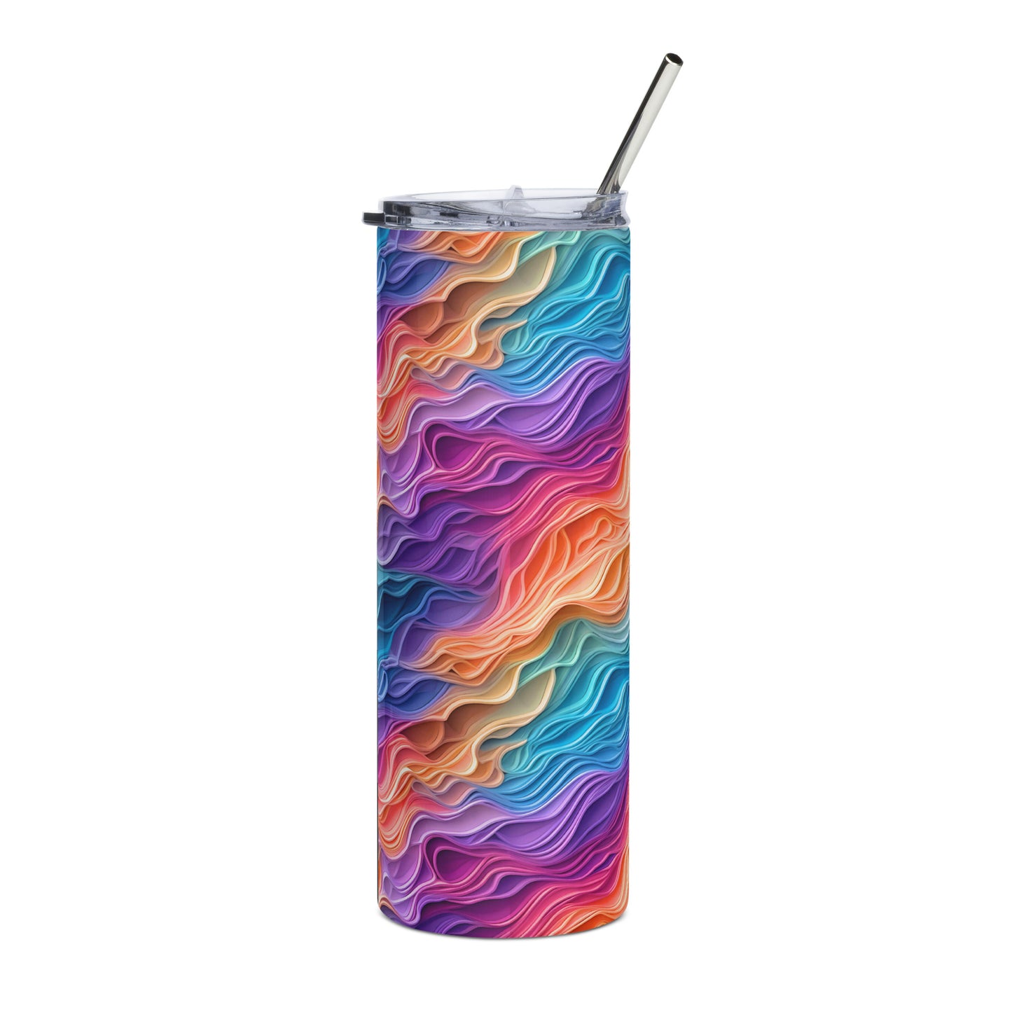 Rainbow Waves Stainless Steel Tumbler
