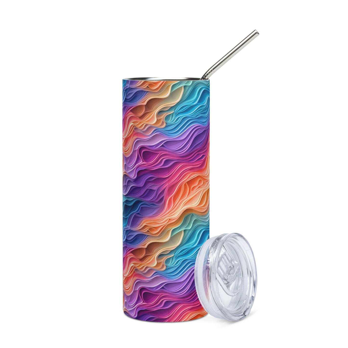 Rainbow Waves Stainless Steel Tumbler